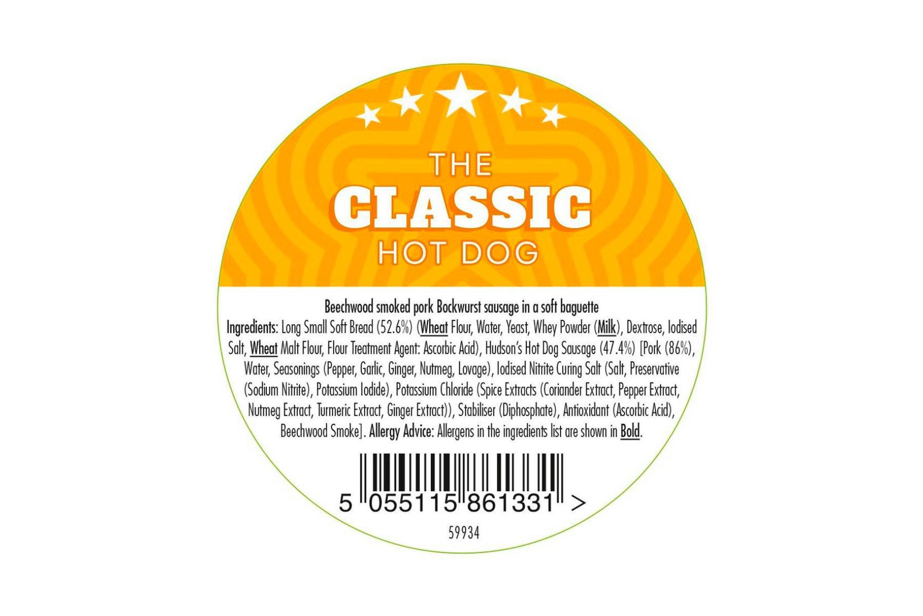 Country Choice Hudson's Classic Hot Dog (59934) Label 2x500