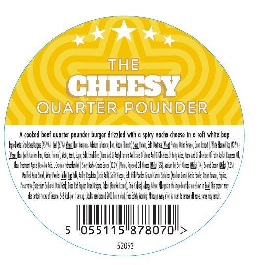 Hudson's Cheesy Quarter Pounder (65583) Label