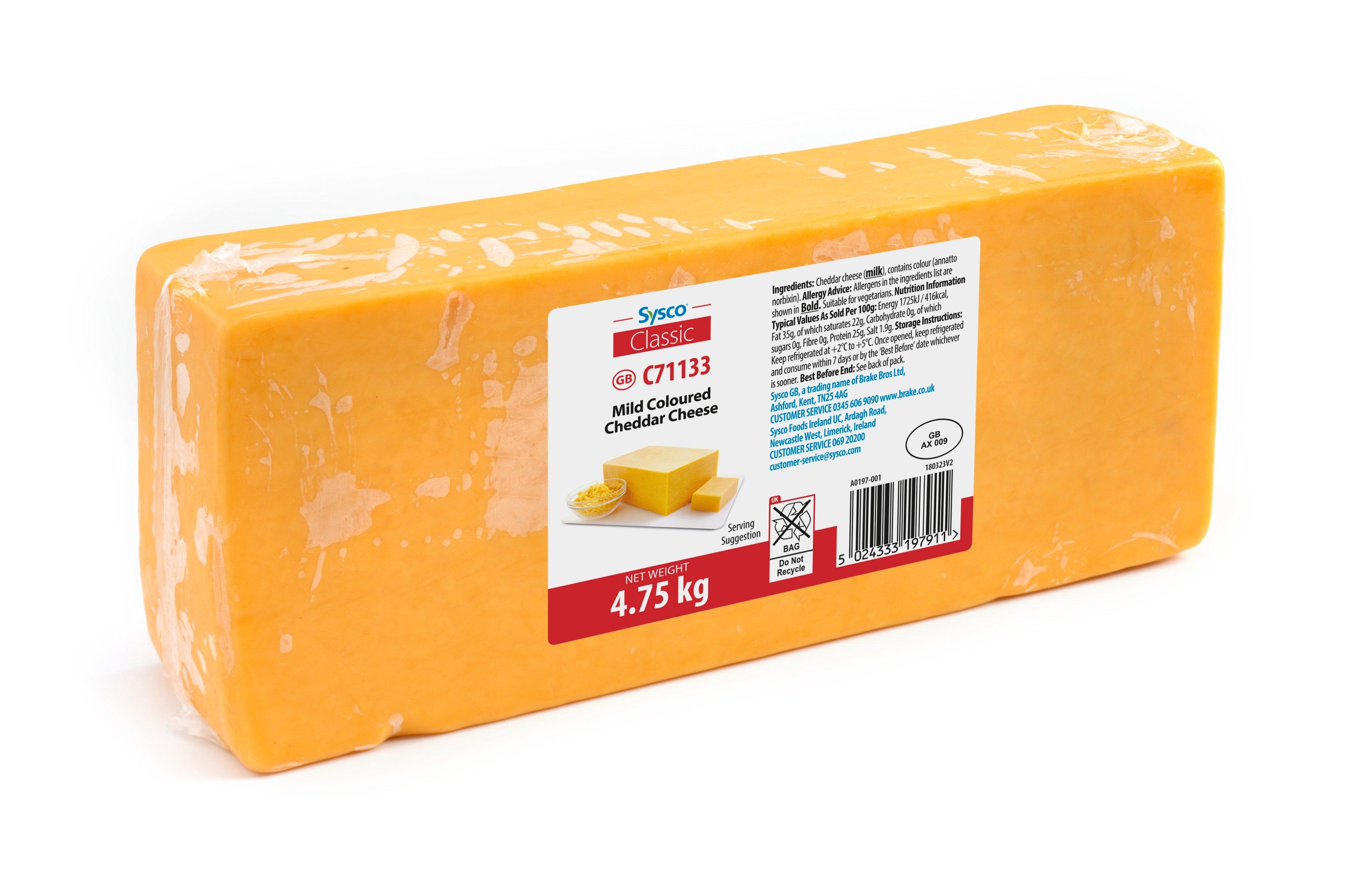 Sysco Classic Mild Coloured Cheddar Cheese