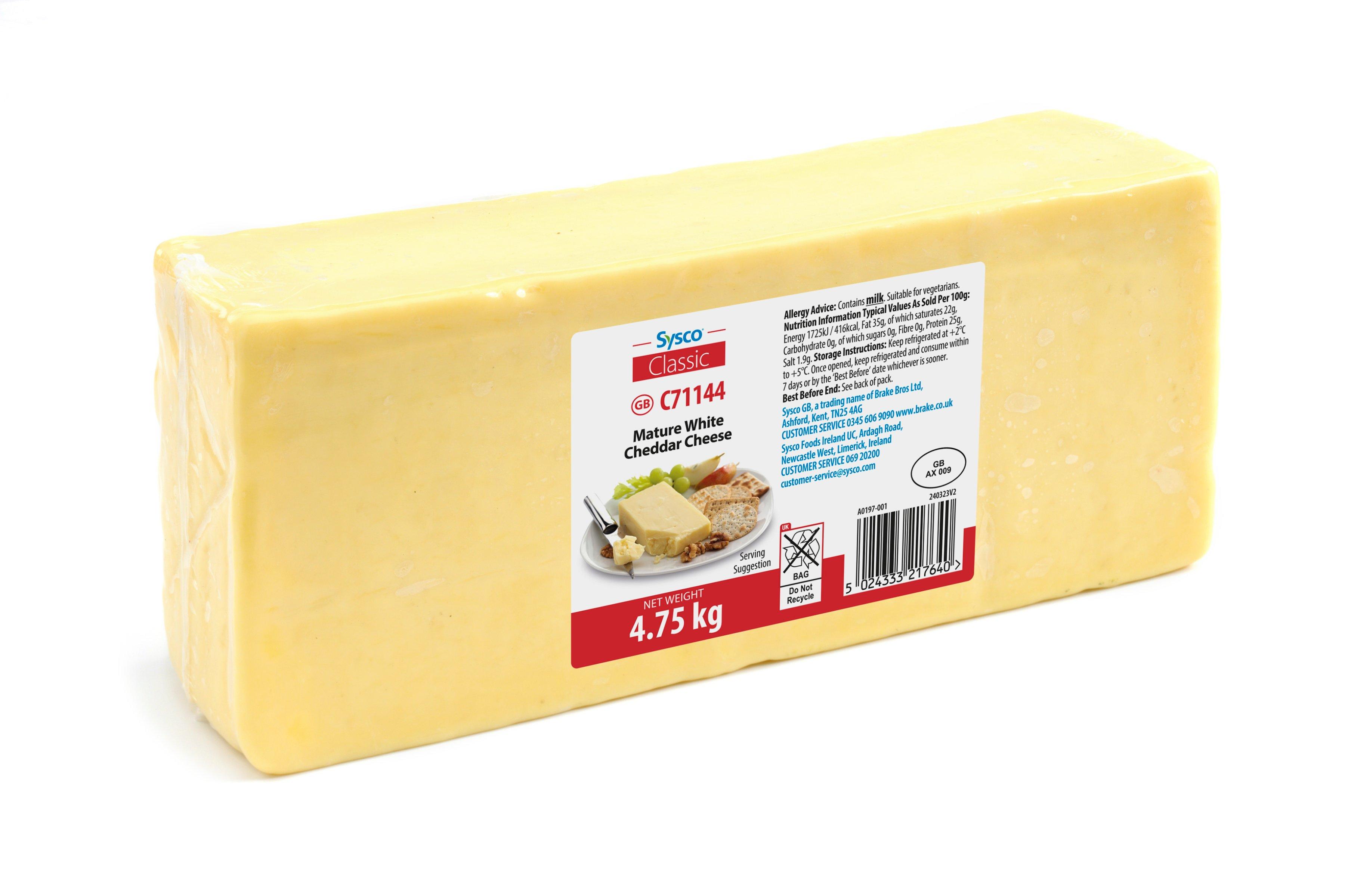 Sysco Classic Mature White Cheddar Cheese