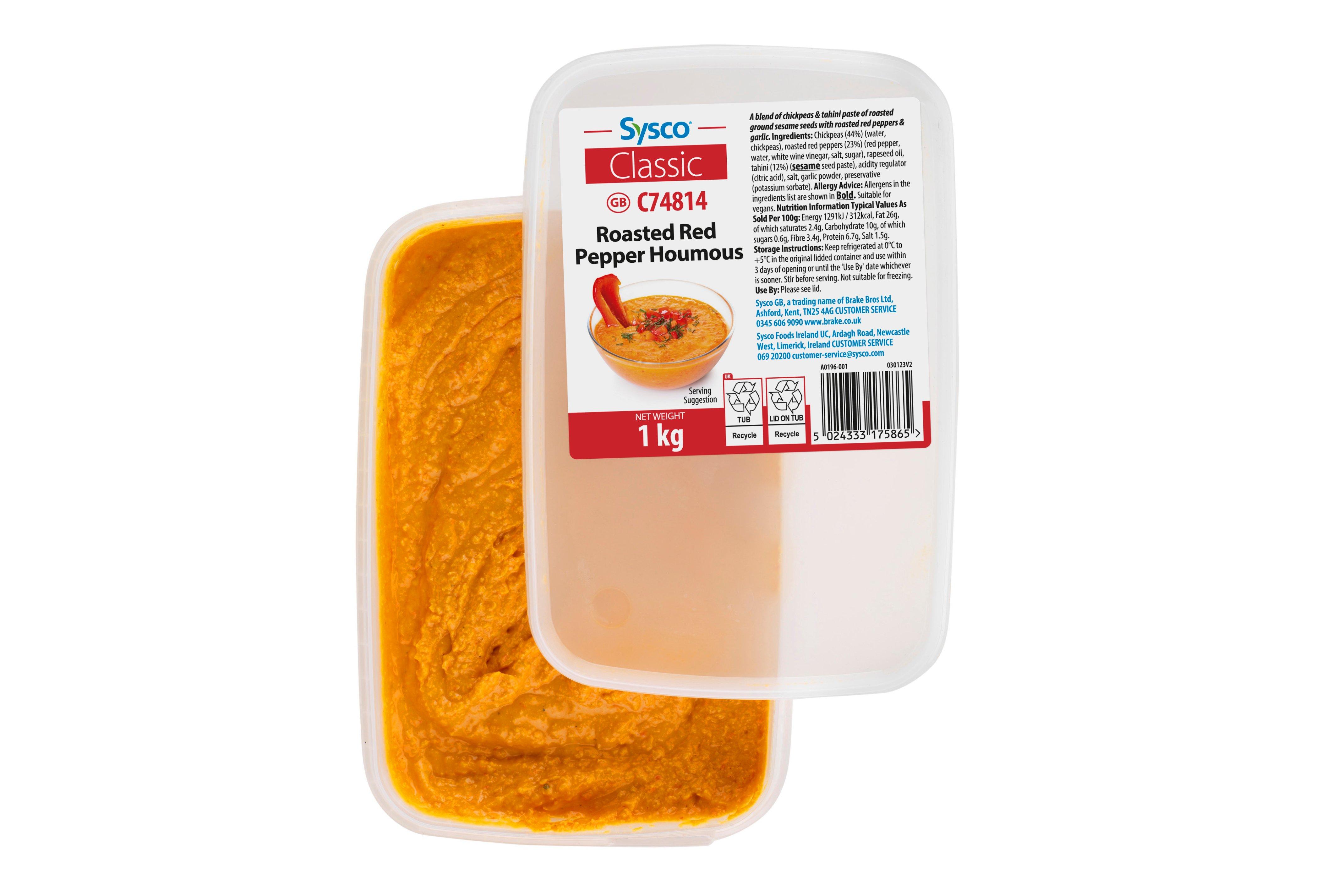 Sysco Classic Roasted Red Pepper Houmous