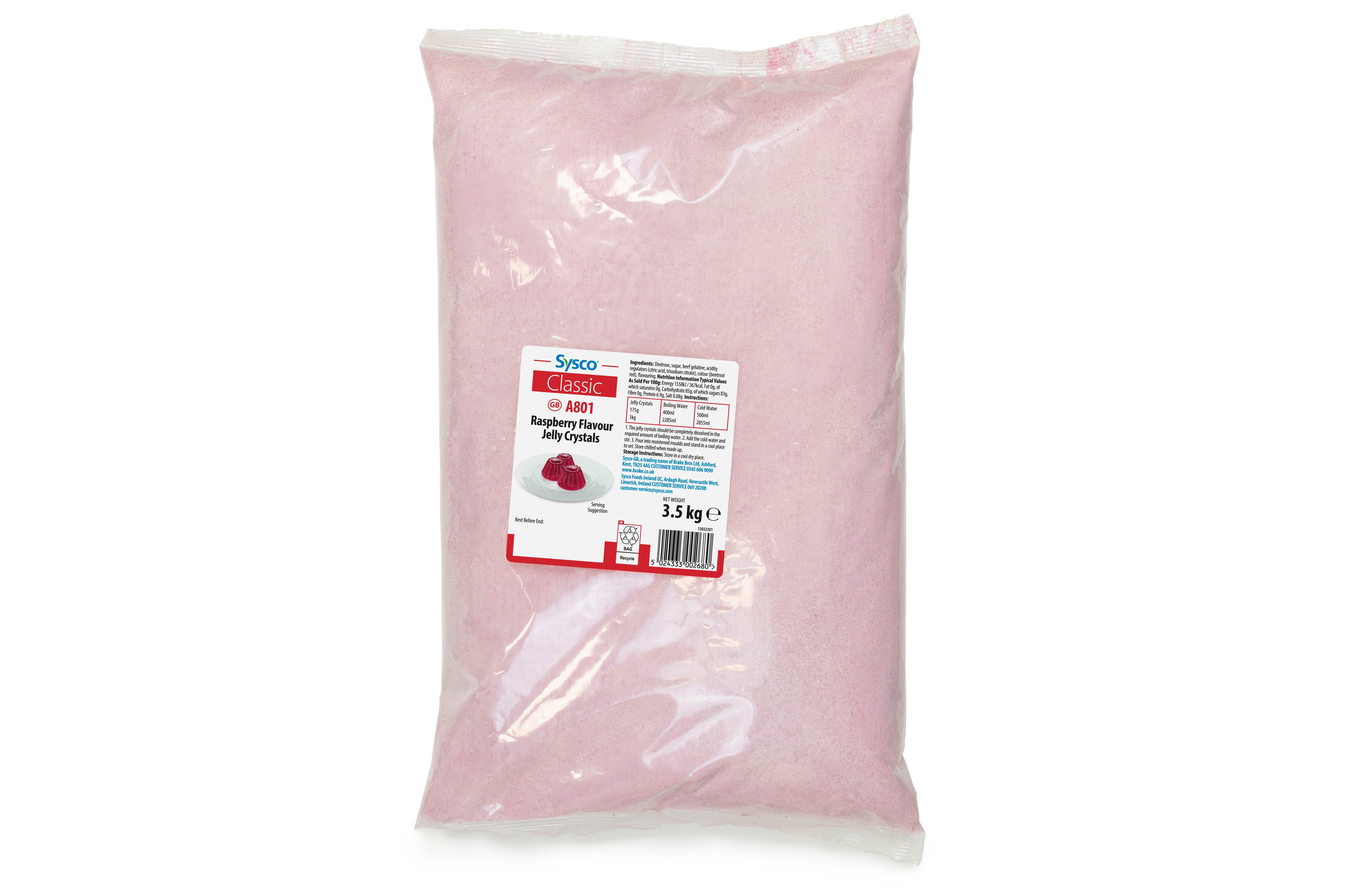 Sysco Classic Raspberry Flavour Jelly Crystals