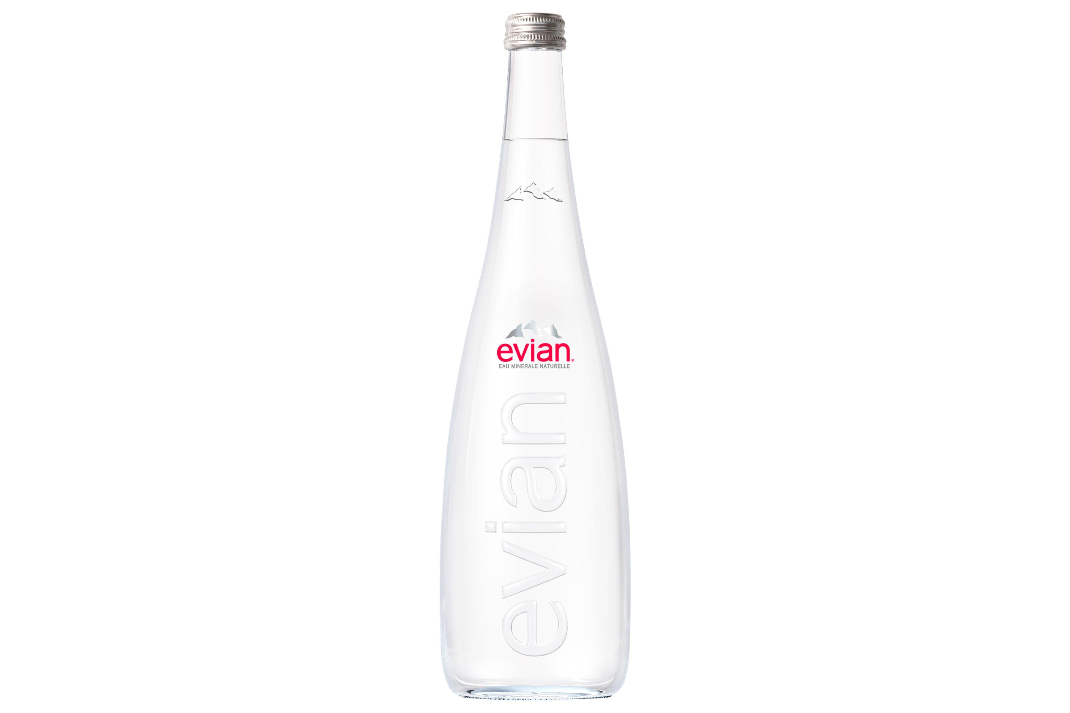 evian Natural Mineral Still Water Glass Bottle Multipack 750ml