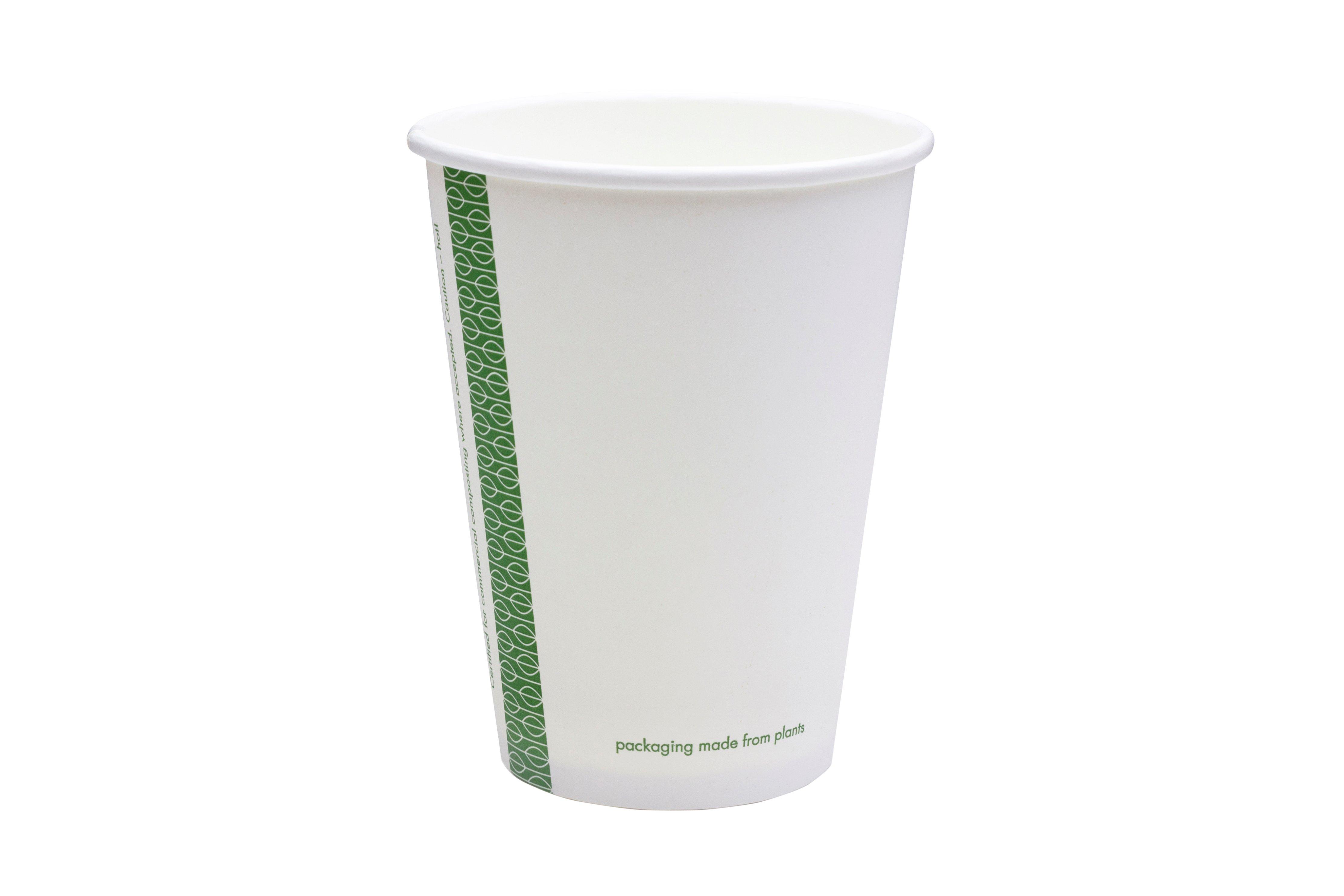 Vegware Single Wall White Hot Cups - 12oz