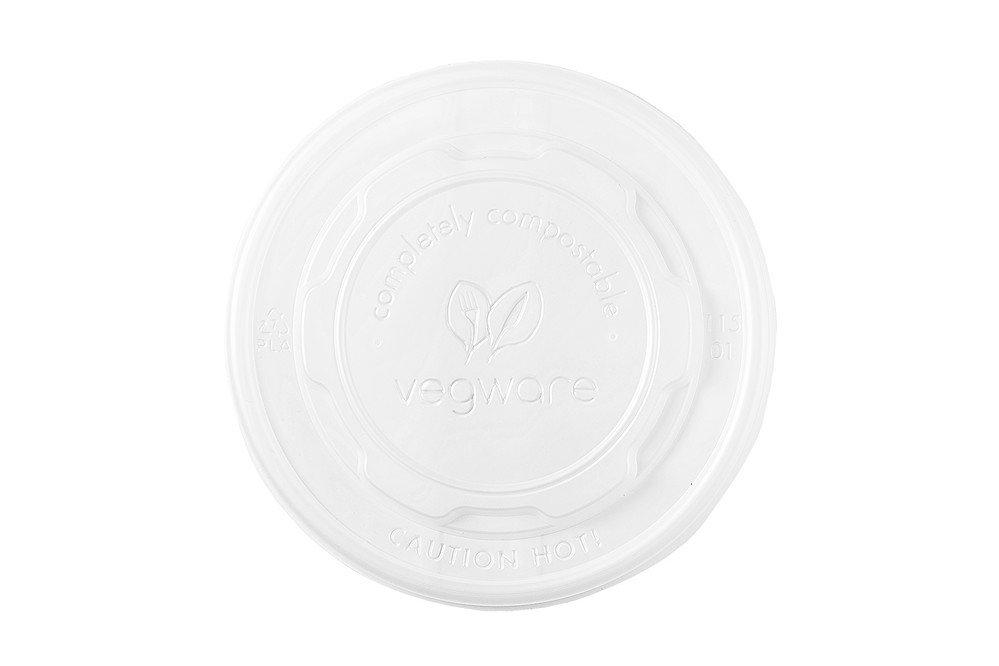 Vegware CPLA Flat Lids for Soup Containers - 12oz-16oz