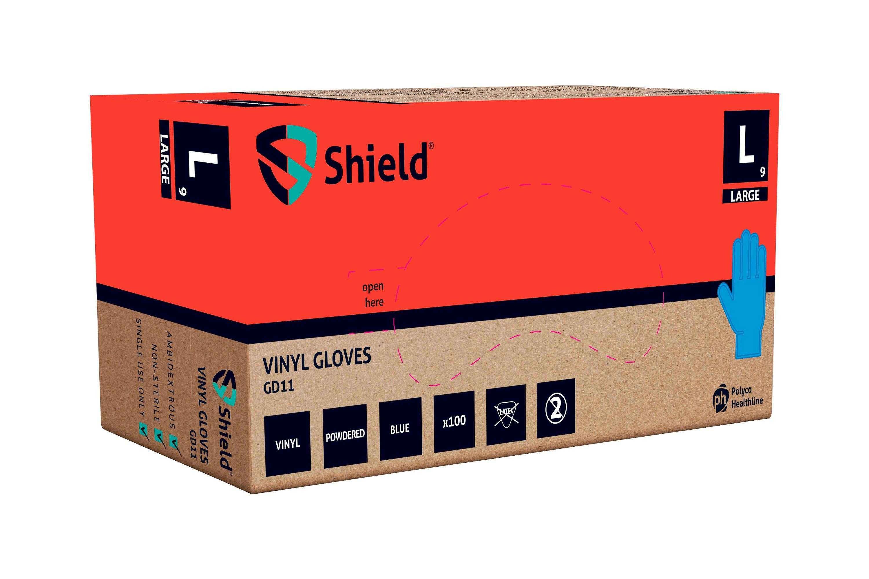 Large Blue Vinyl Gloves Powdered