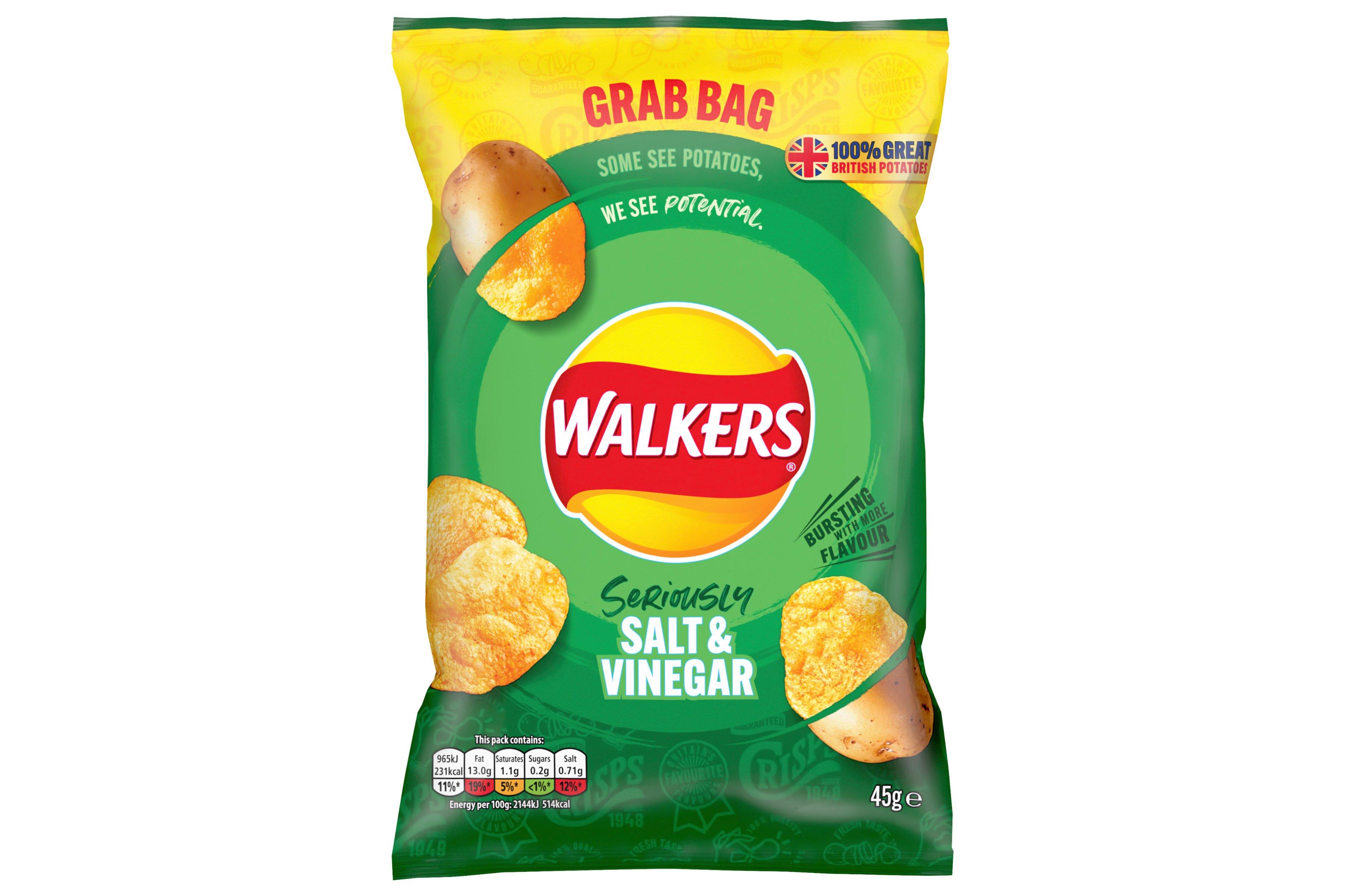 Walkers Salt Vinegar Crisps 45g Wholesale Buy Walkers Salt Vinegar Crisps 45g in Bulk Brakes Foodservice