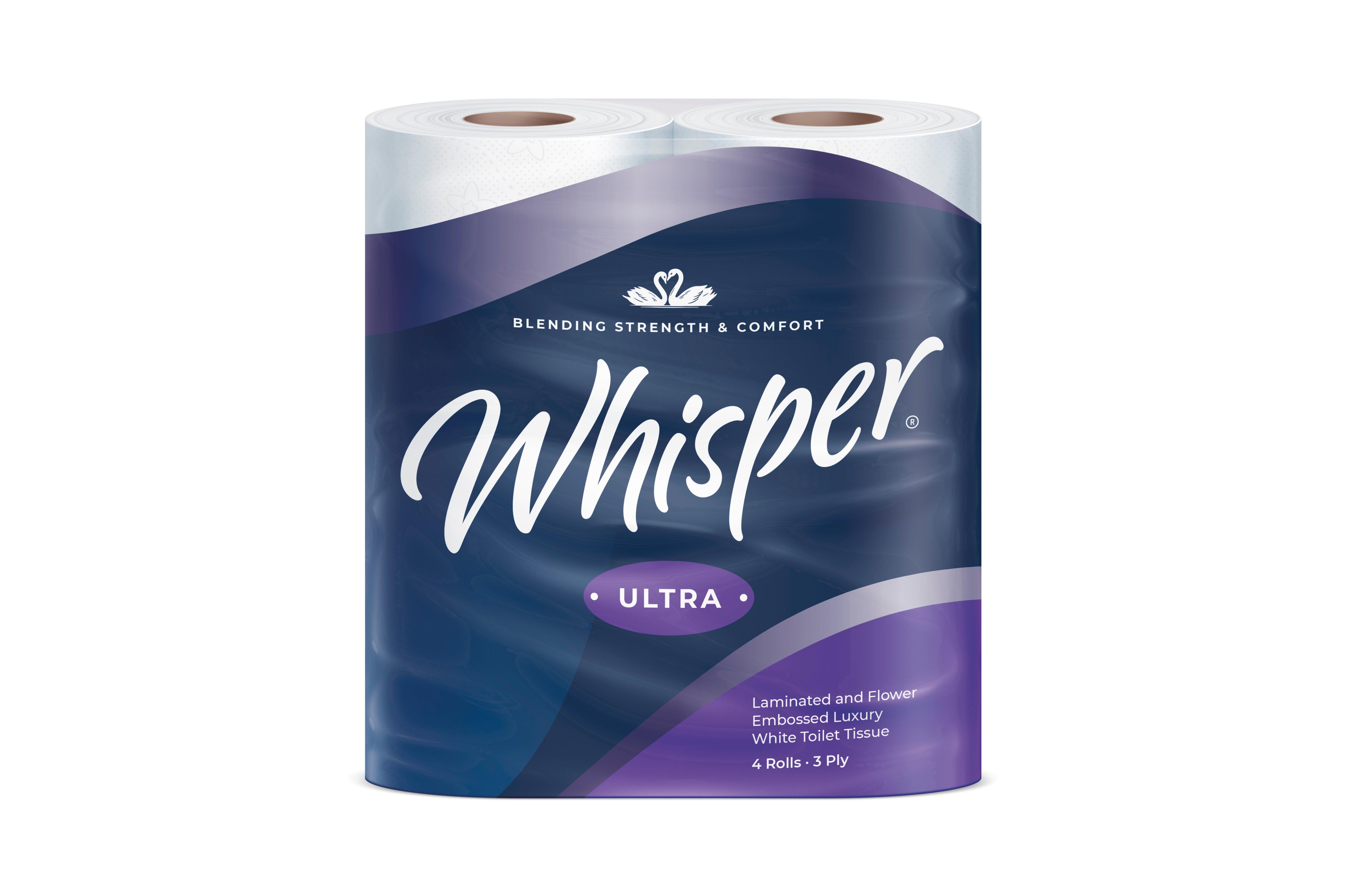 Whisper Ultra Toilet Roll, 3 Ply, 160 Sheets