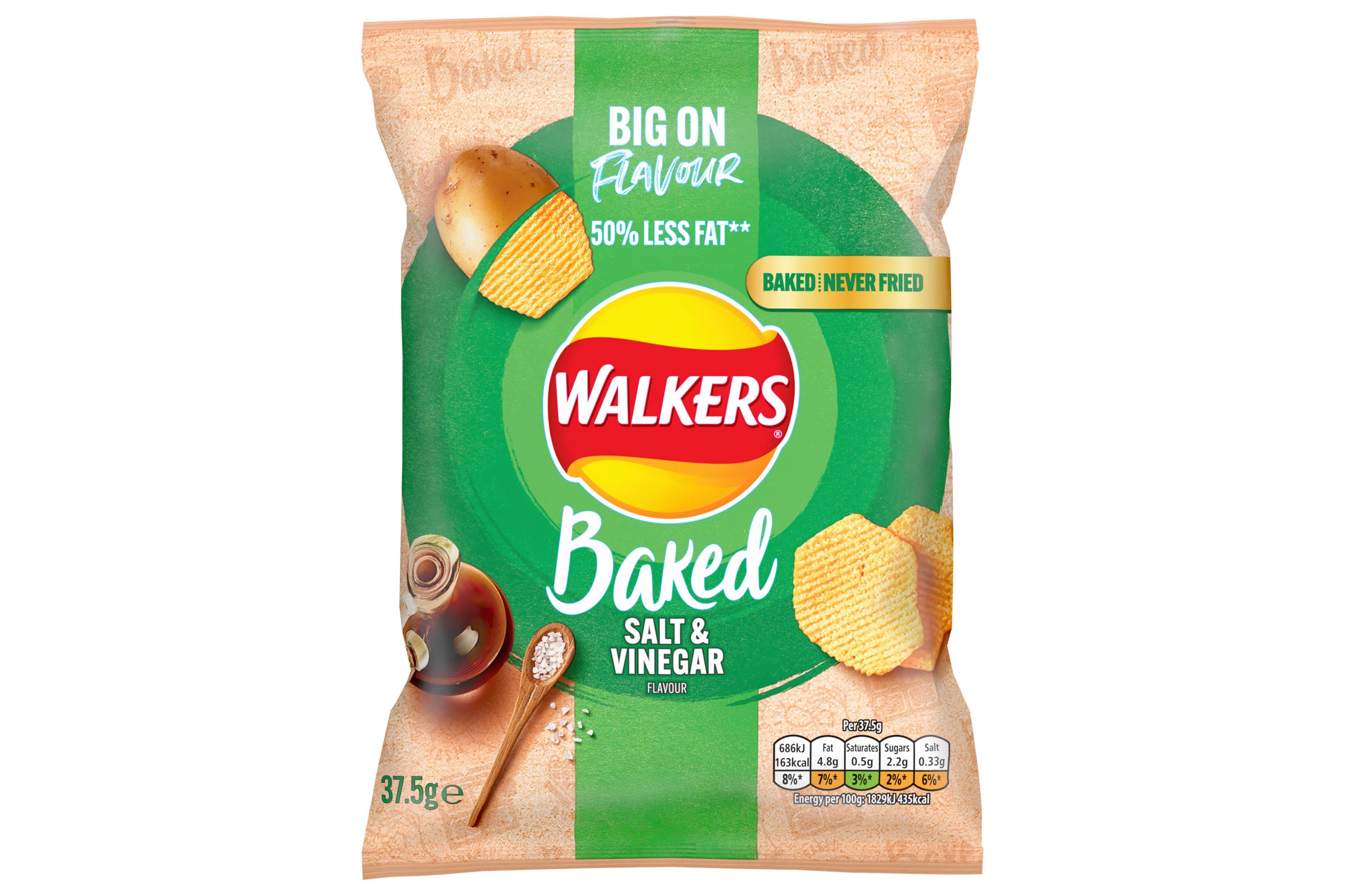 Walkers Baked Salt & Vinegar Snack Crisps 37.5g