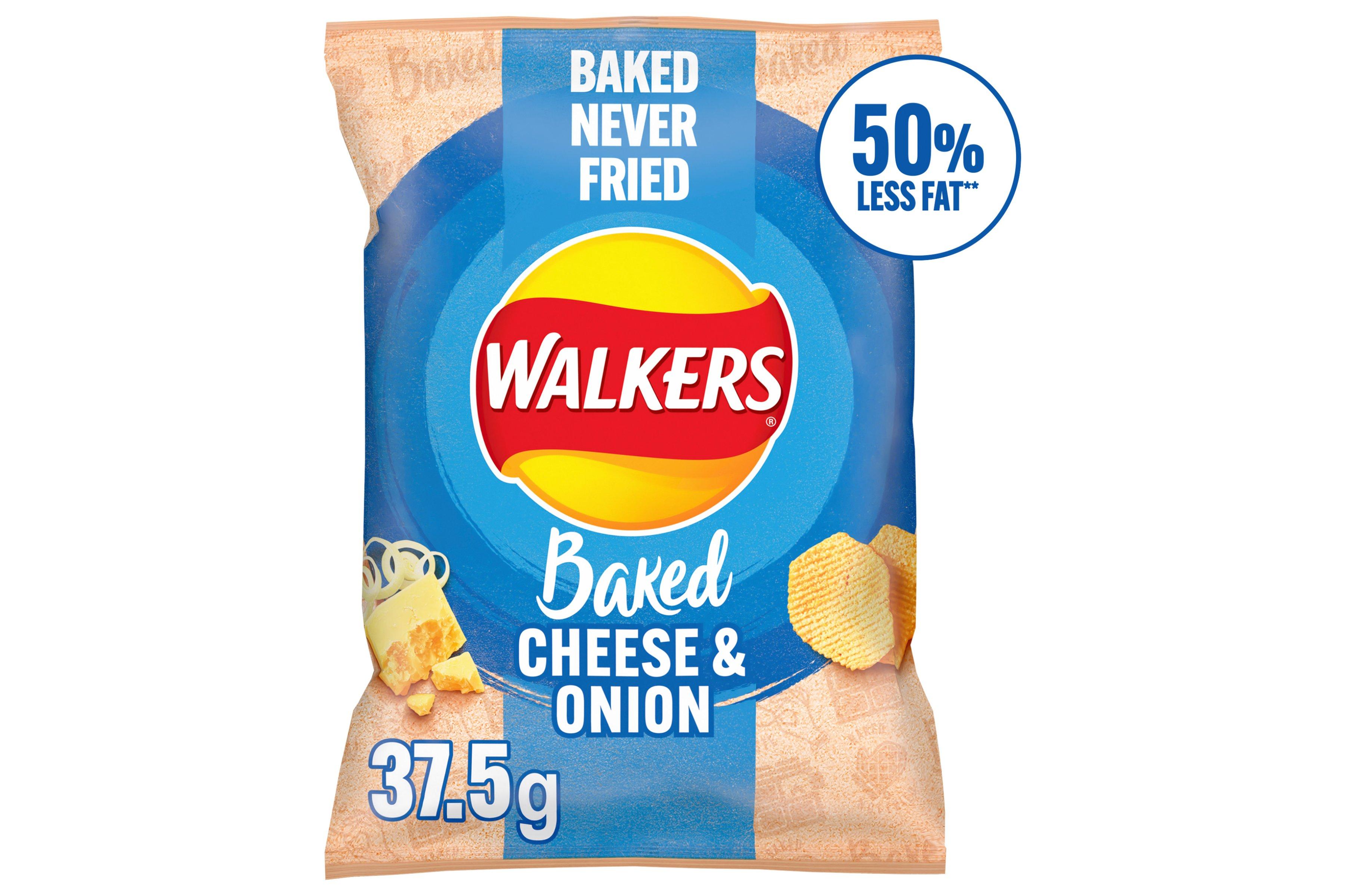 Walkers Baked Cheese & Onion Snack Crisps 37.5g