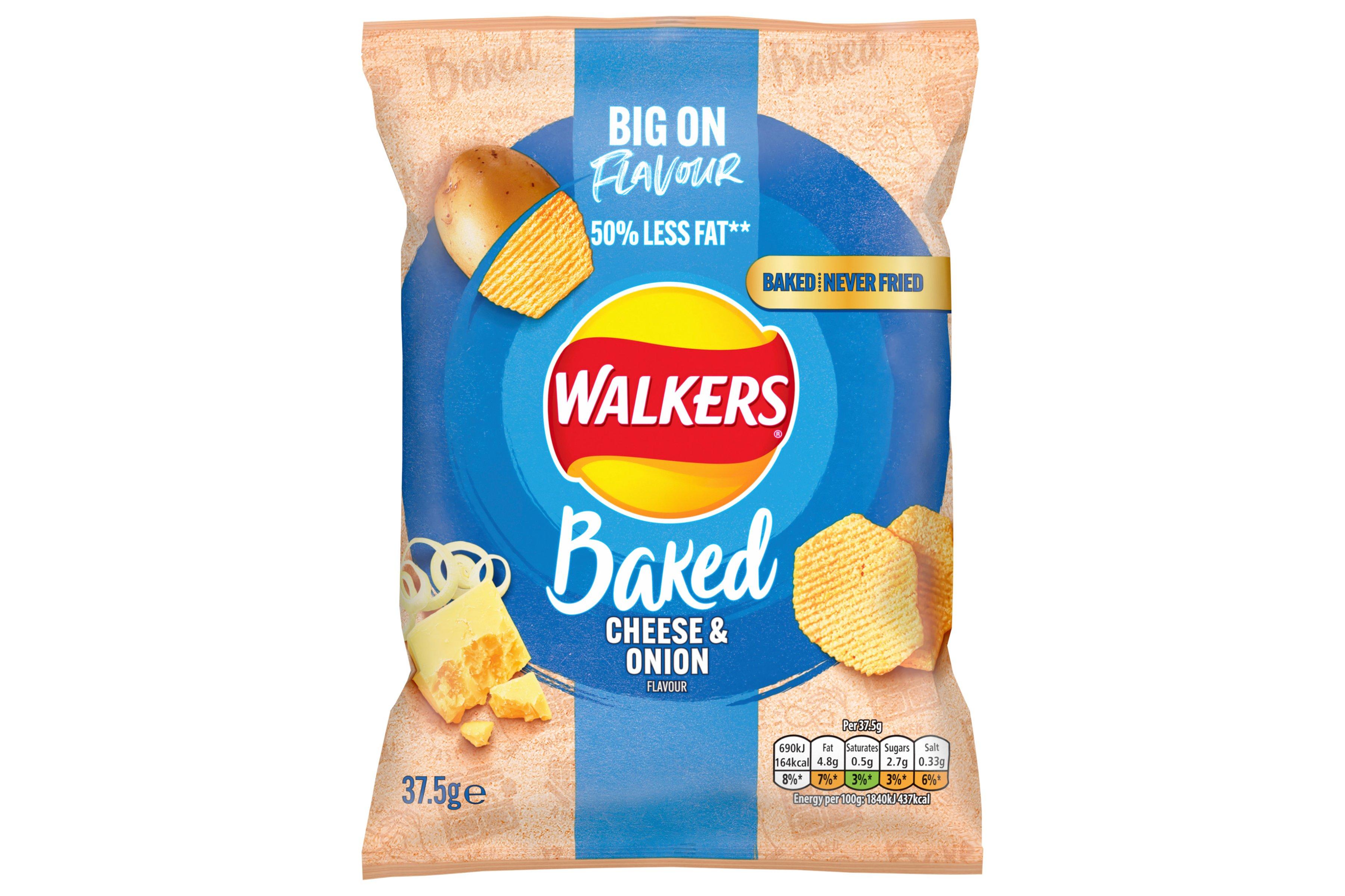 Walkers Baked Cheese & Onion Snack Crisps 37.5g
