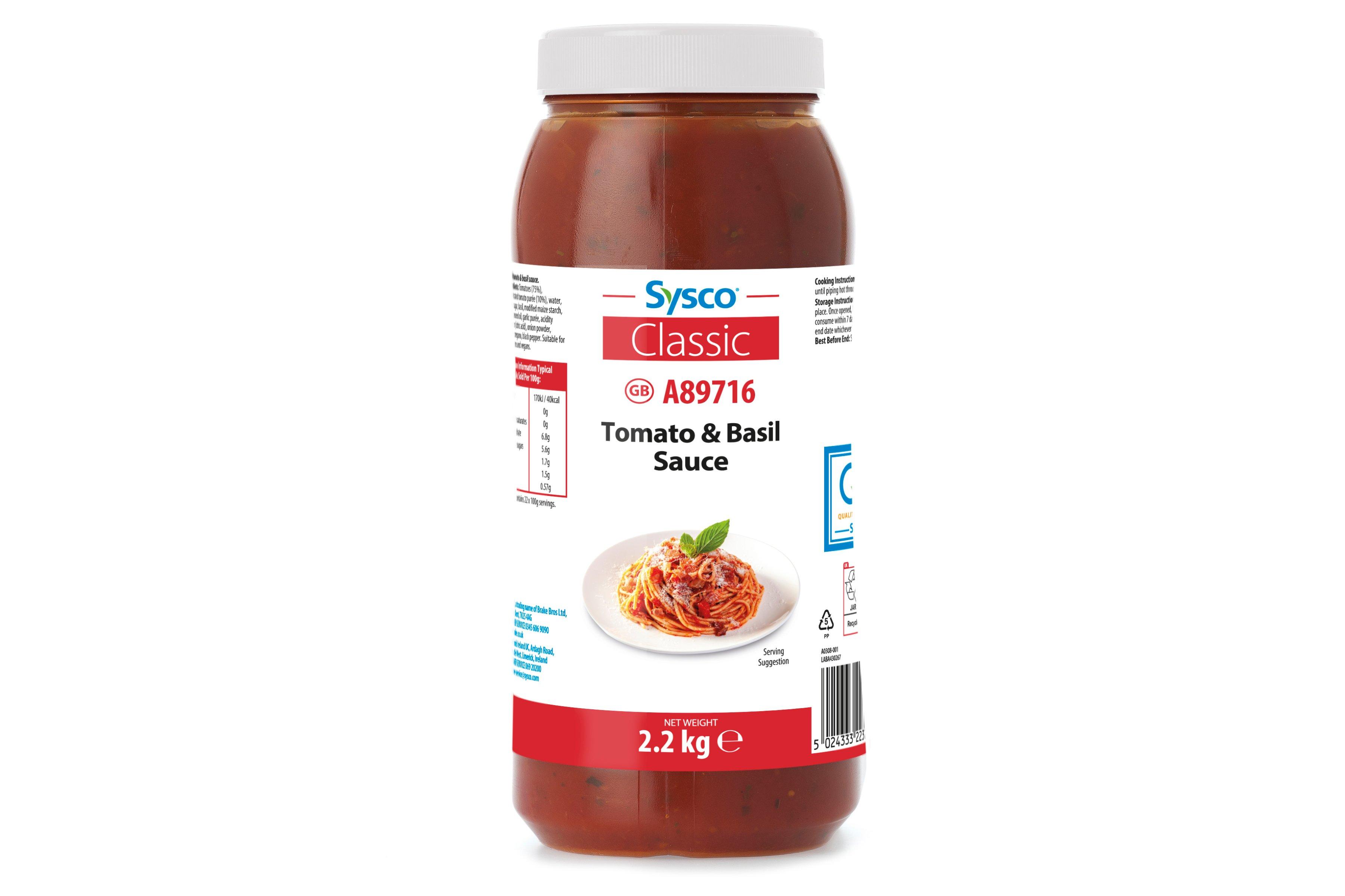 Sysco Classic Tomato & Basil Sauce