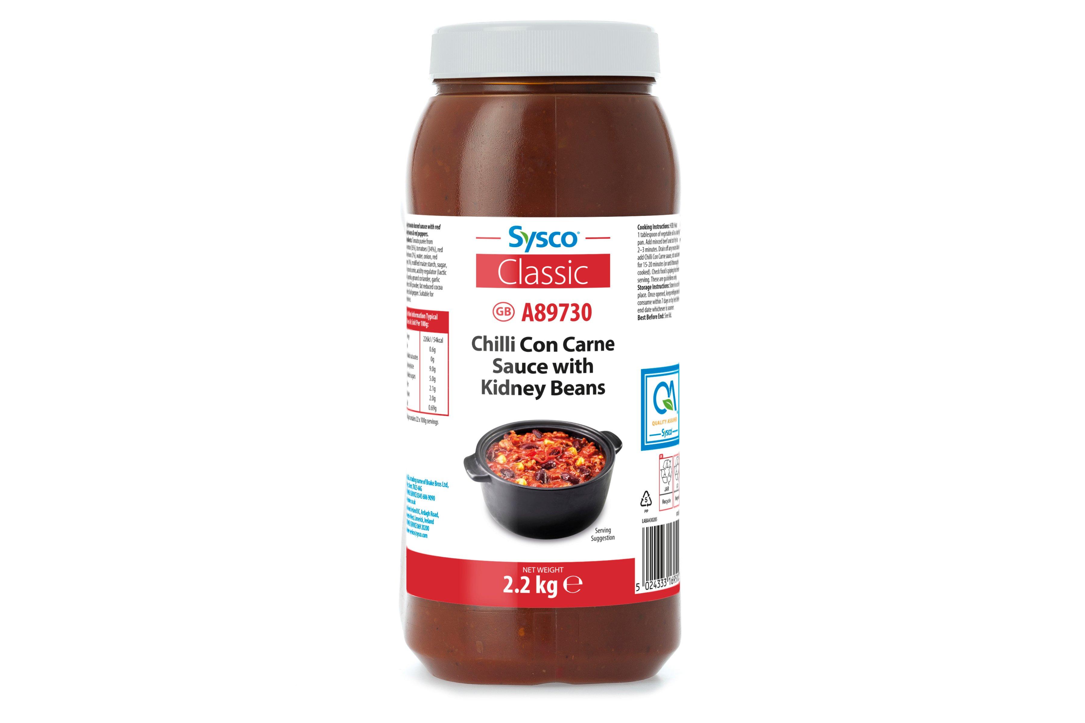 Sysco Classic Chilli Con Carne Sauce with Kidney Beans