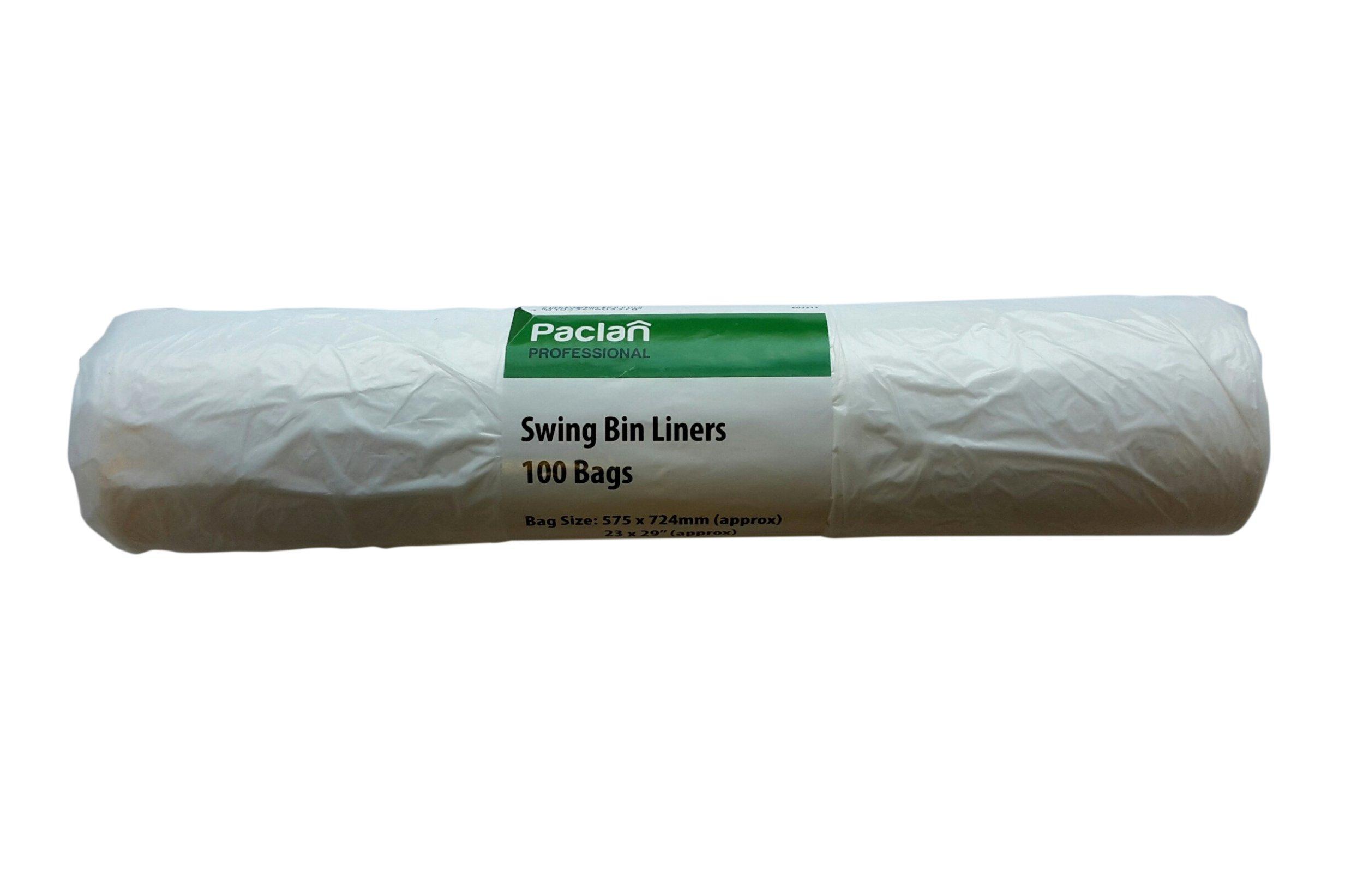 Paclan 100 White Swing Bin Liners. 330x575x724.  Made using 41% Recycled Material