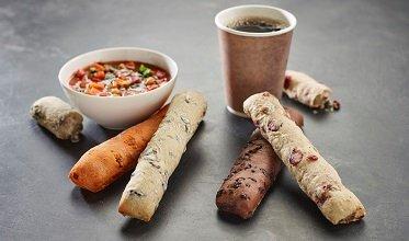 Group of snacking breads known as BBreaks