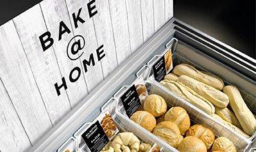 Bake at home freezer containing partly baked goods