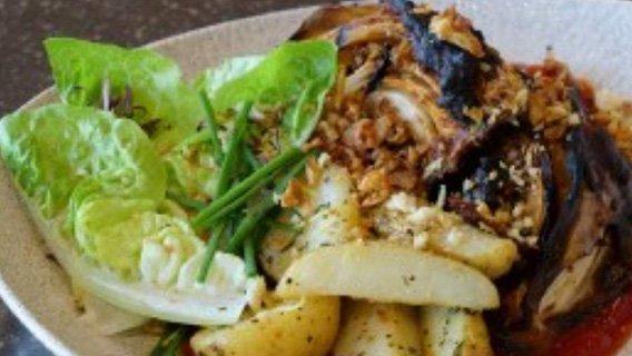 Baked White Cabbage with a Satay Style Sauce