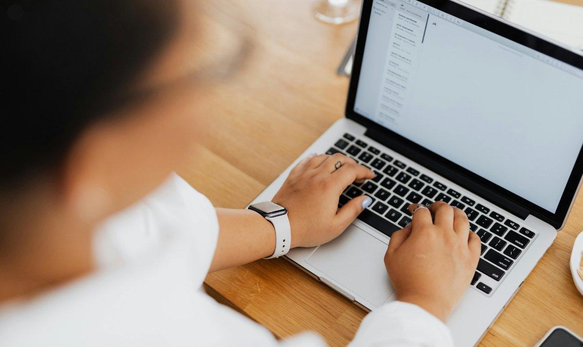 Person using a laptop