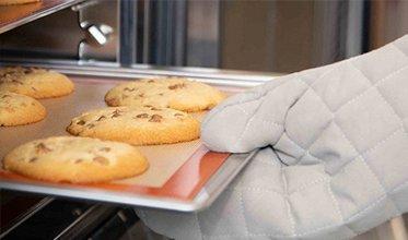 Cookies coming out of the oven