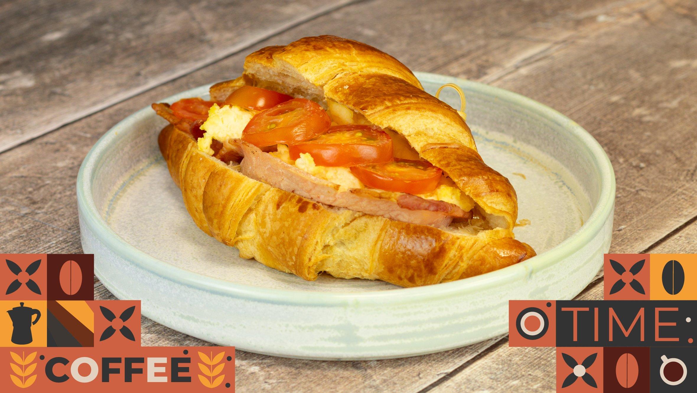 A hot filled croissants 3 ways