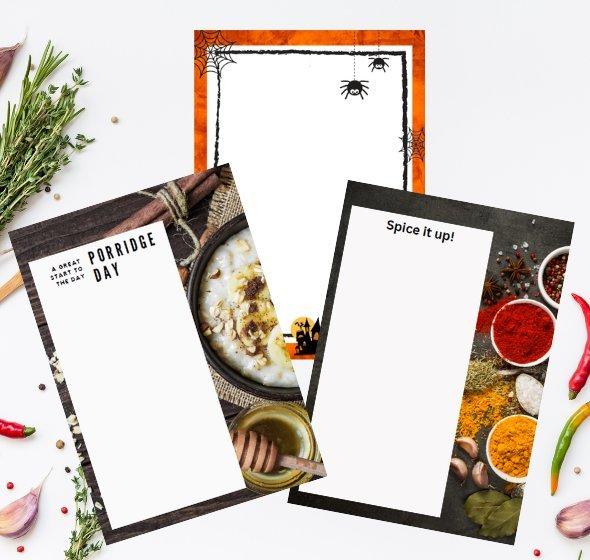 FREE menu templates for events this October