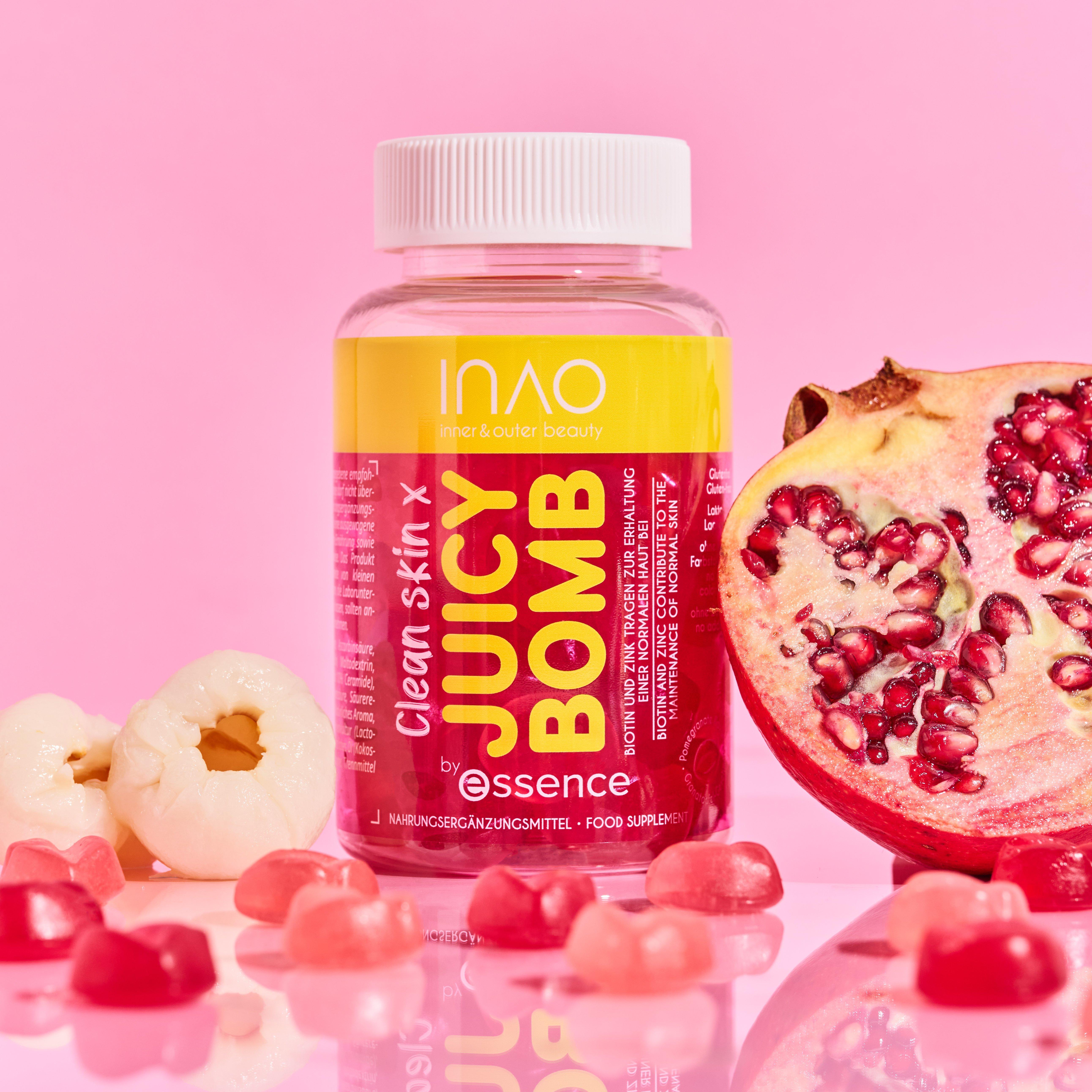 essence juicy bomb party inao clean skin gummies