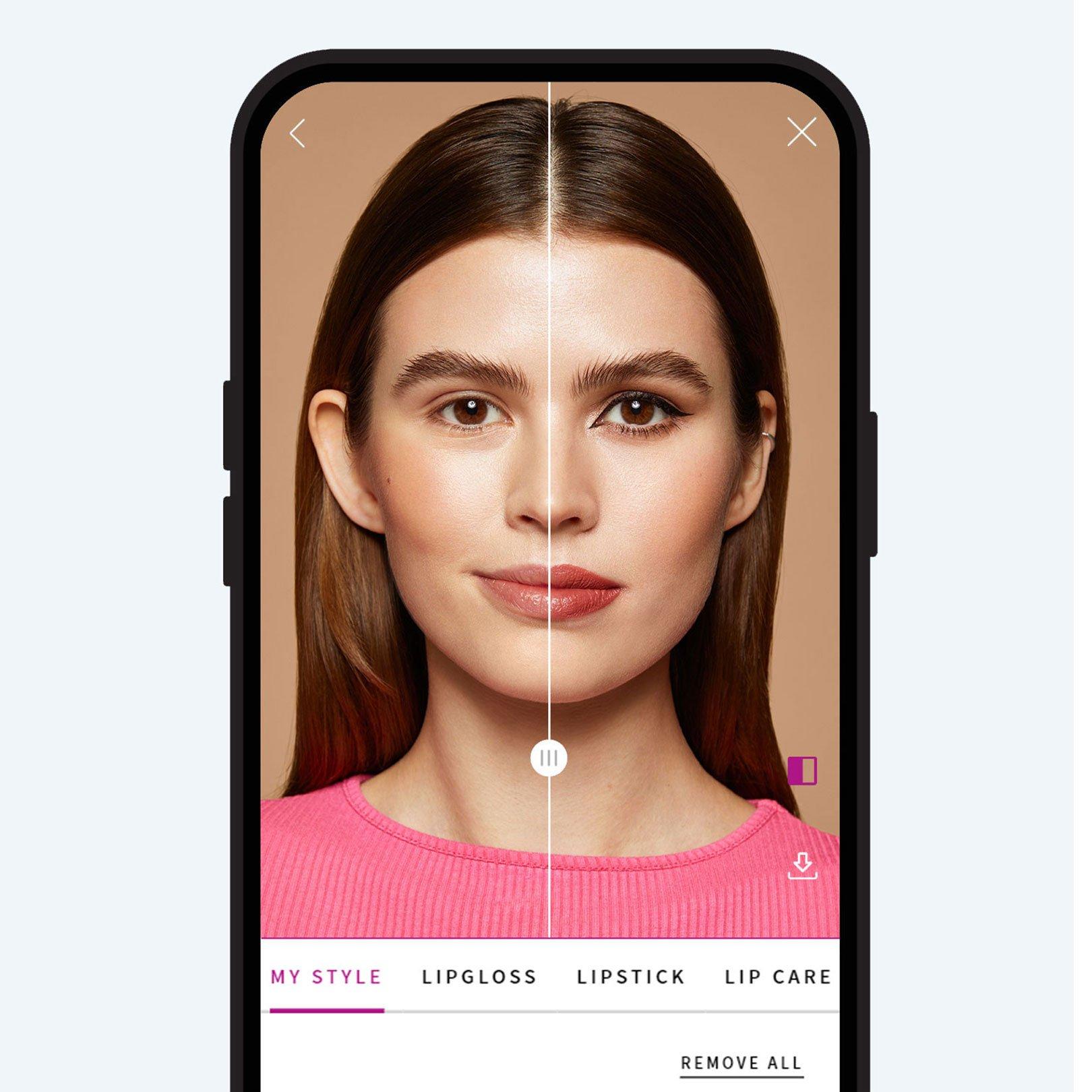 Test de maquillaje virtual essence antes y después de la comparación