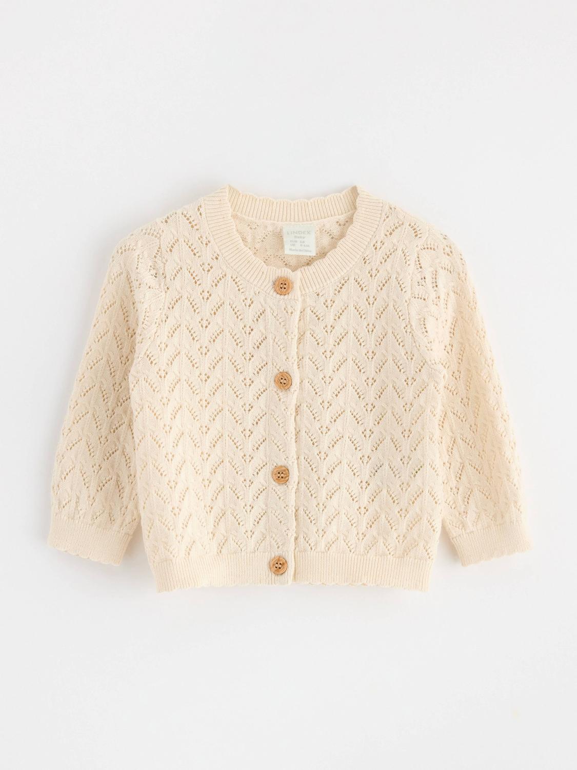 Mönsterstickad Cardigan