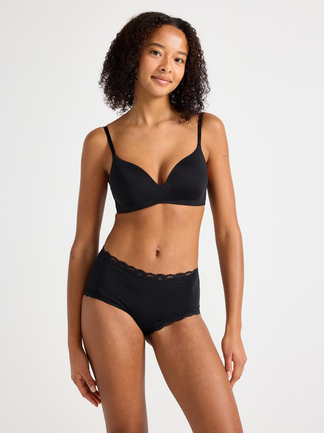 Regular waist trosa med spets