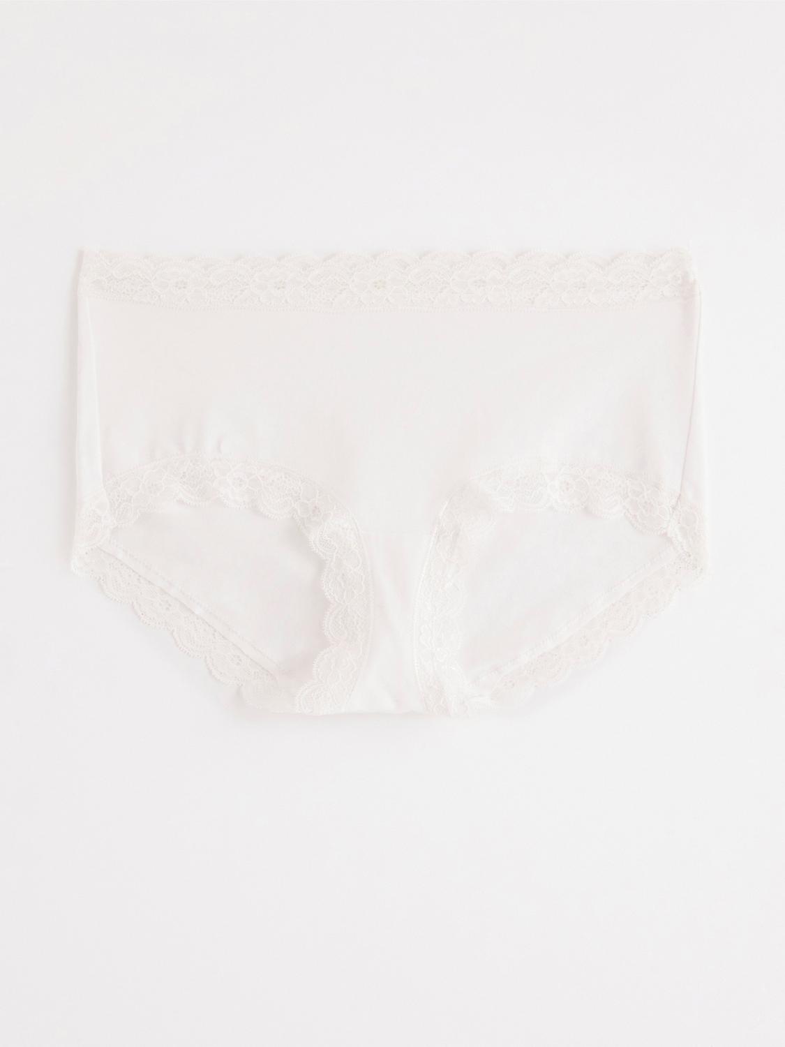 Regular waist trosa med spetskant