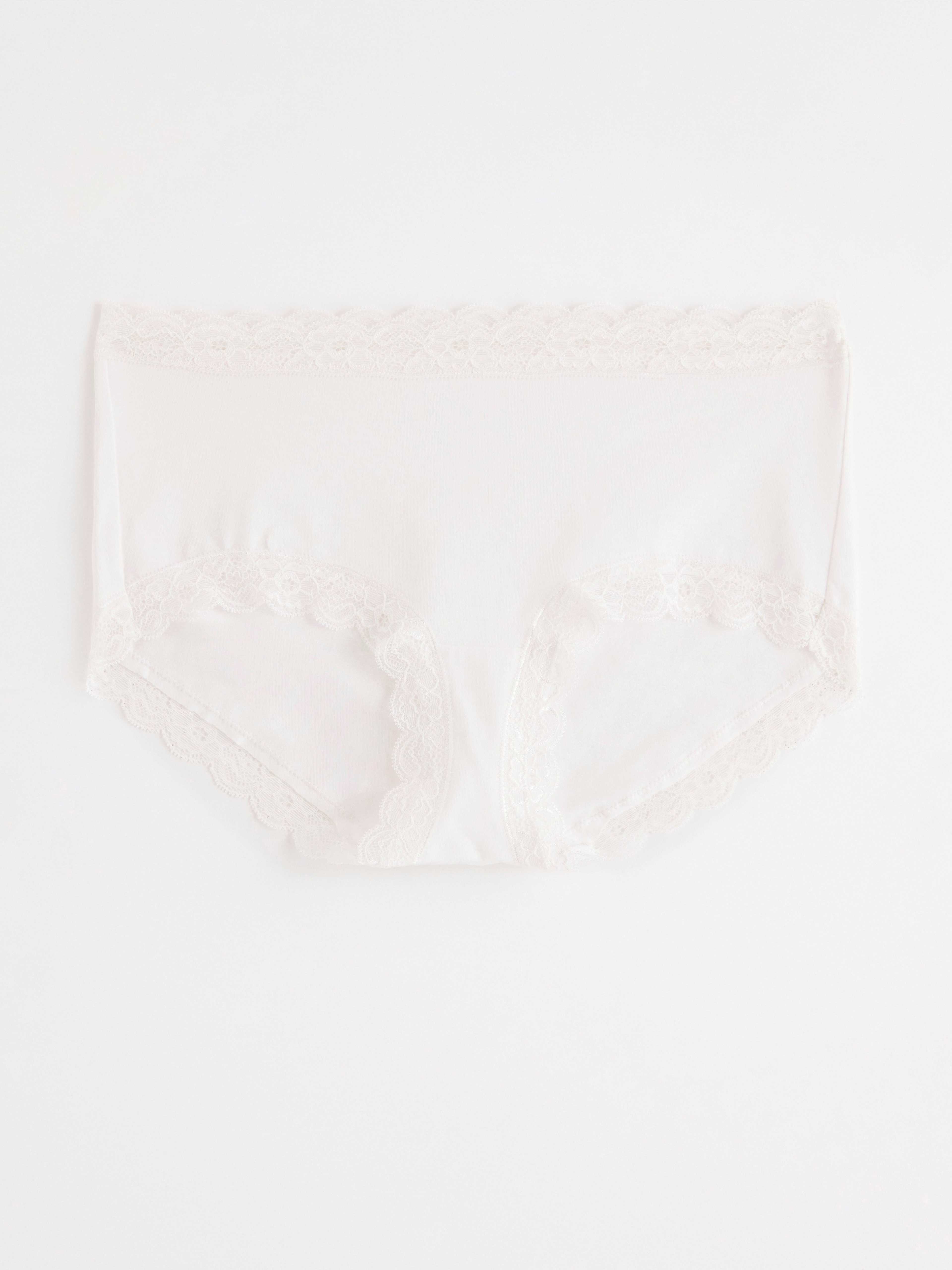 Regular waist trosa med spetskant