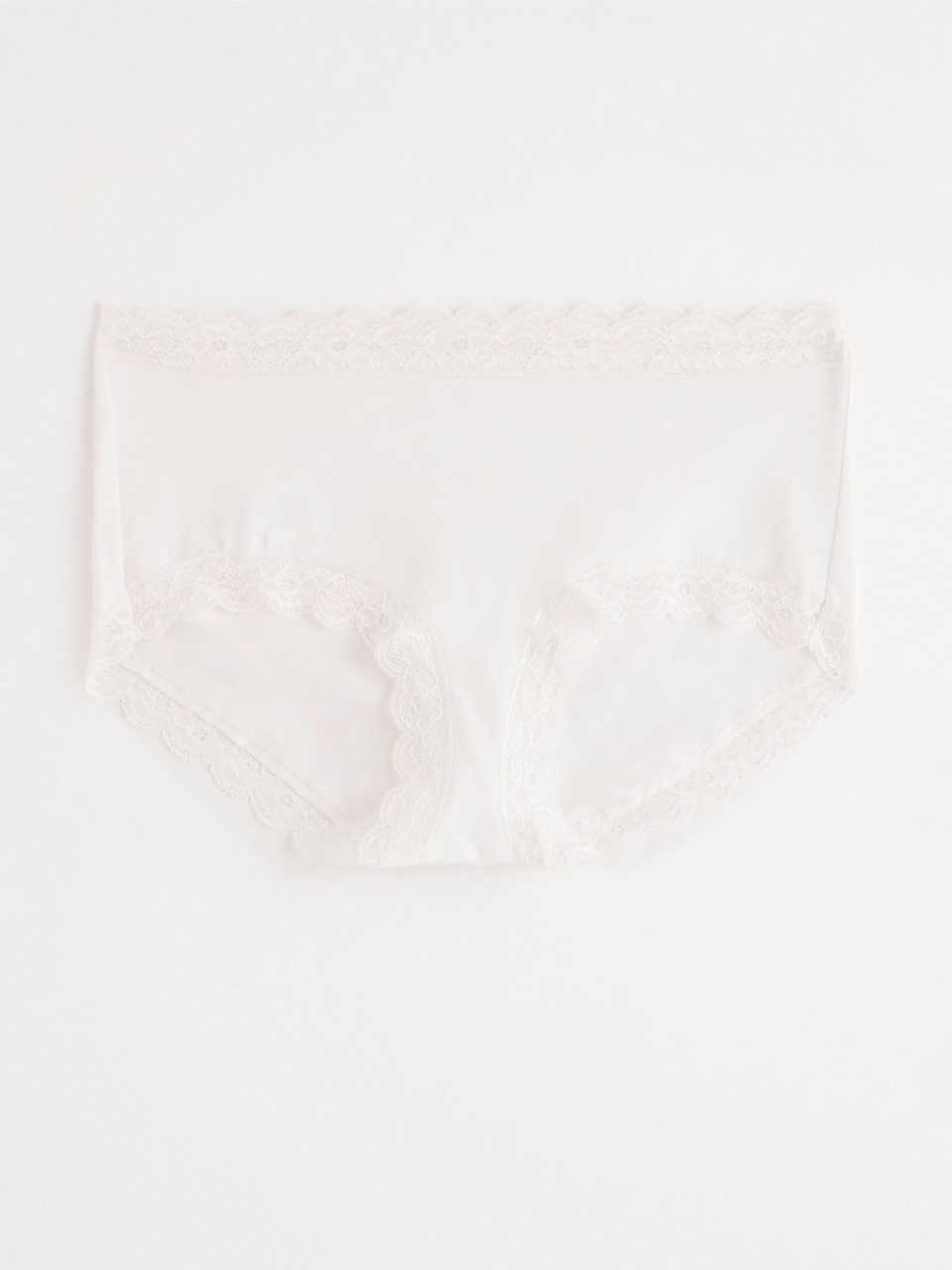 Regular waist trosa med spetskant