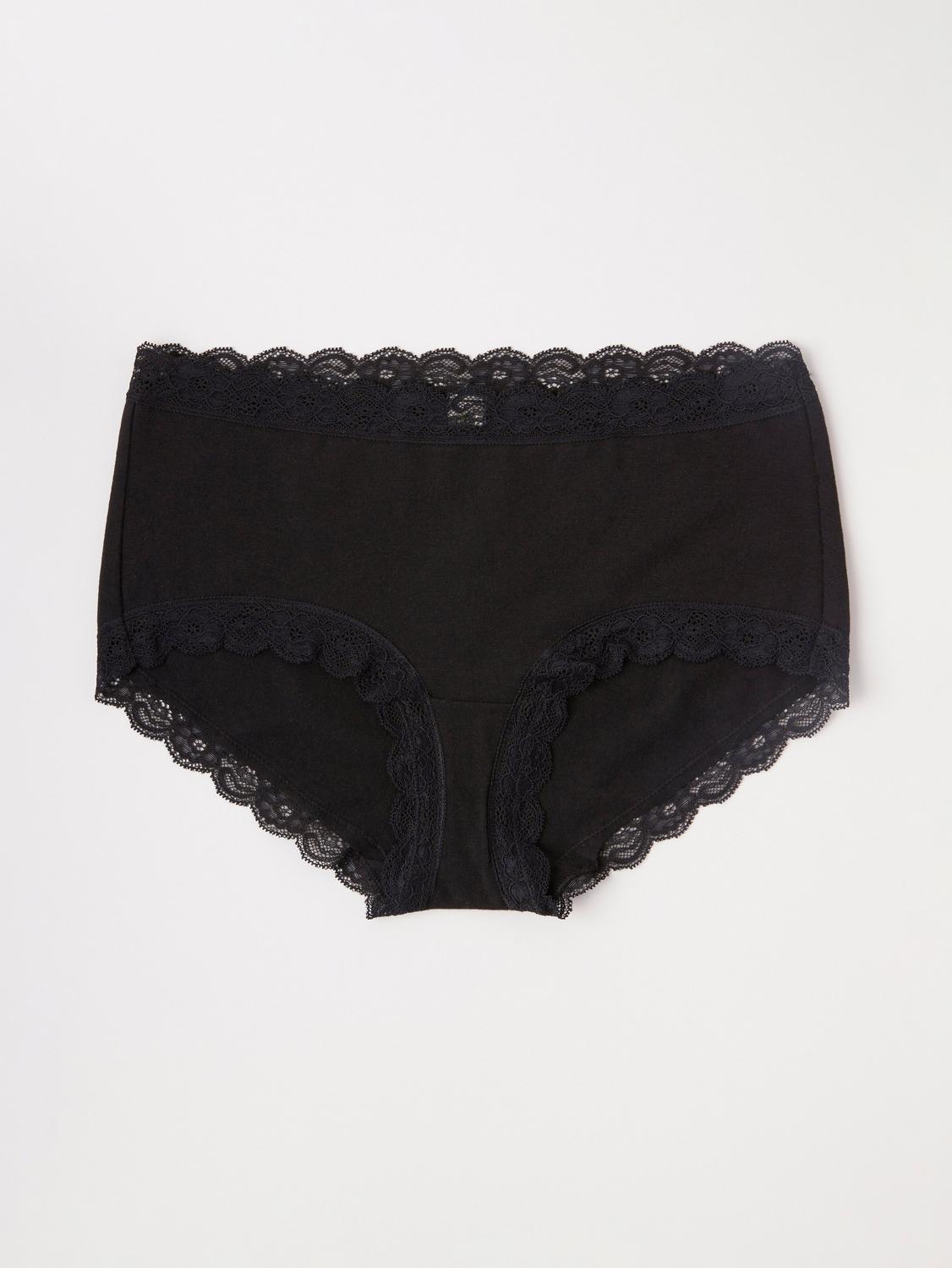 Regular waist trosa med spetskant