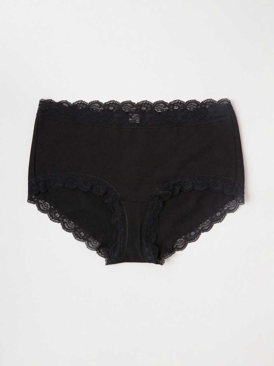 Regular waist trosa med spetskant