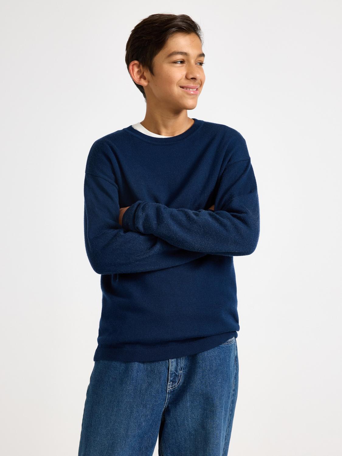 Finstickad tröja i merinoull