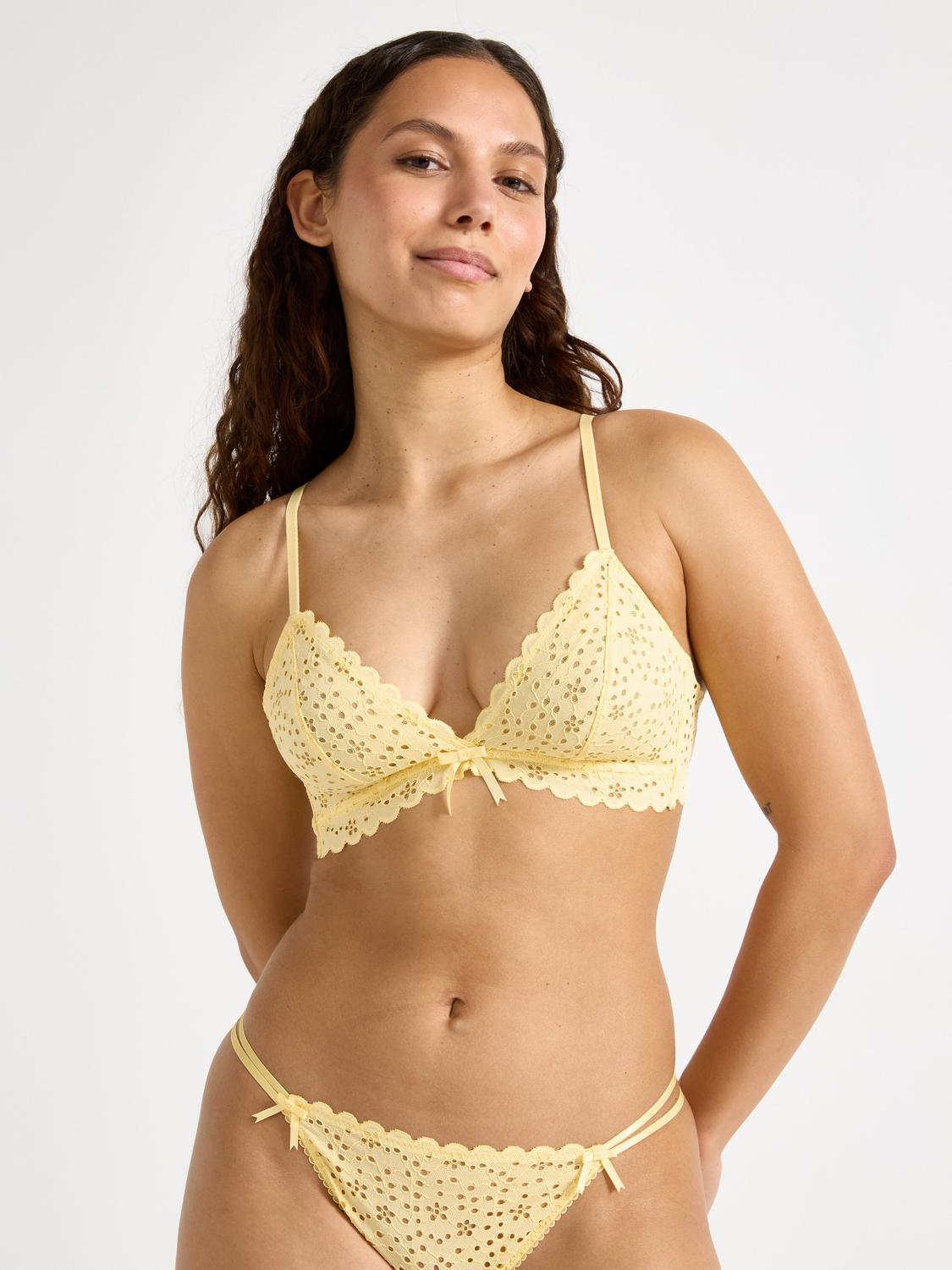 Bralette med broderie anglaise