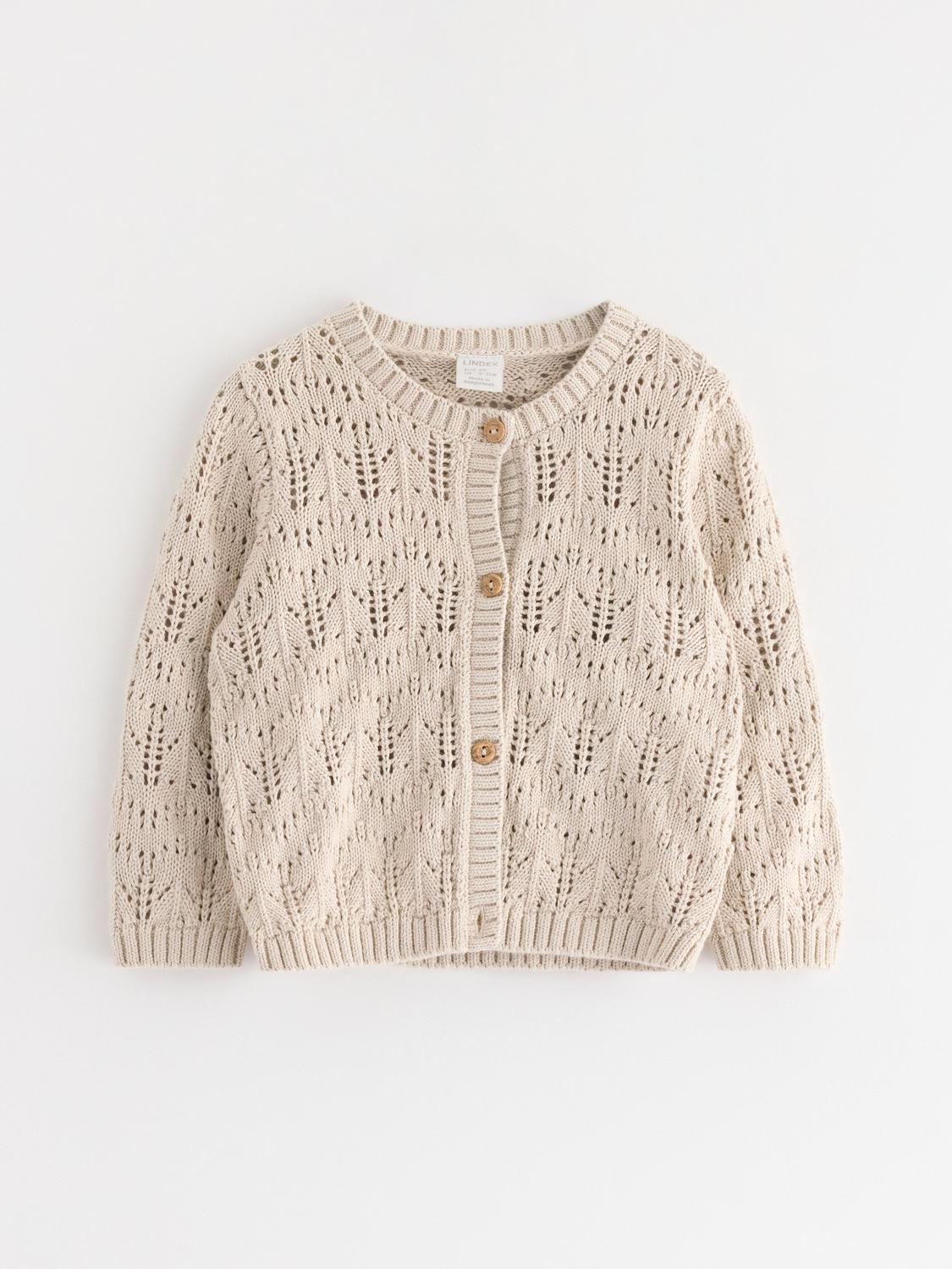 Mönsterstickad cardigan
