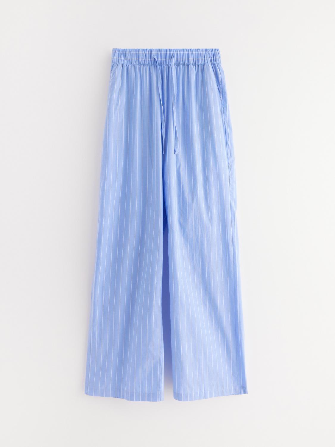 Pyjamasbyxor i poplin med extra långt ben