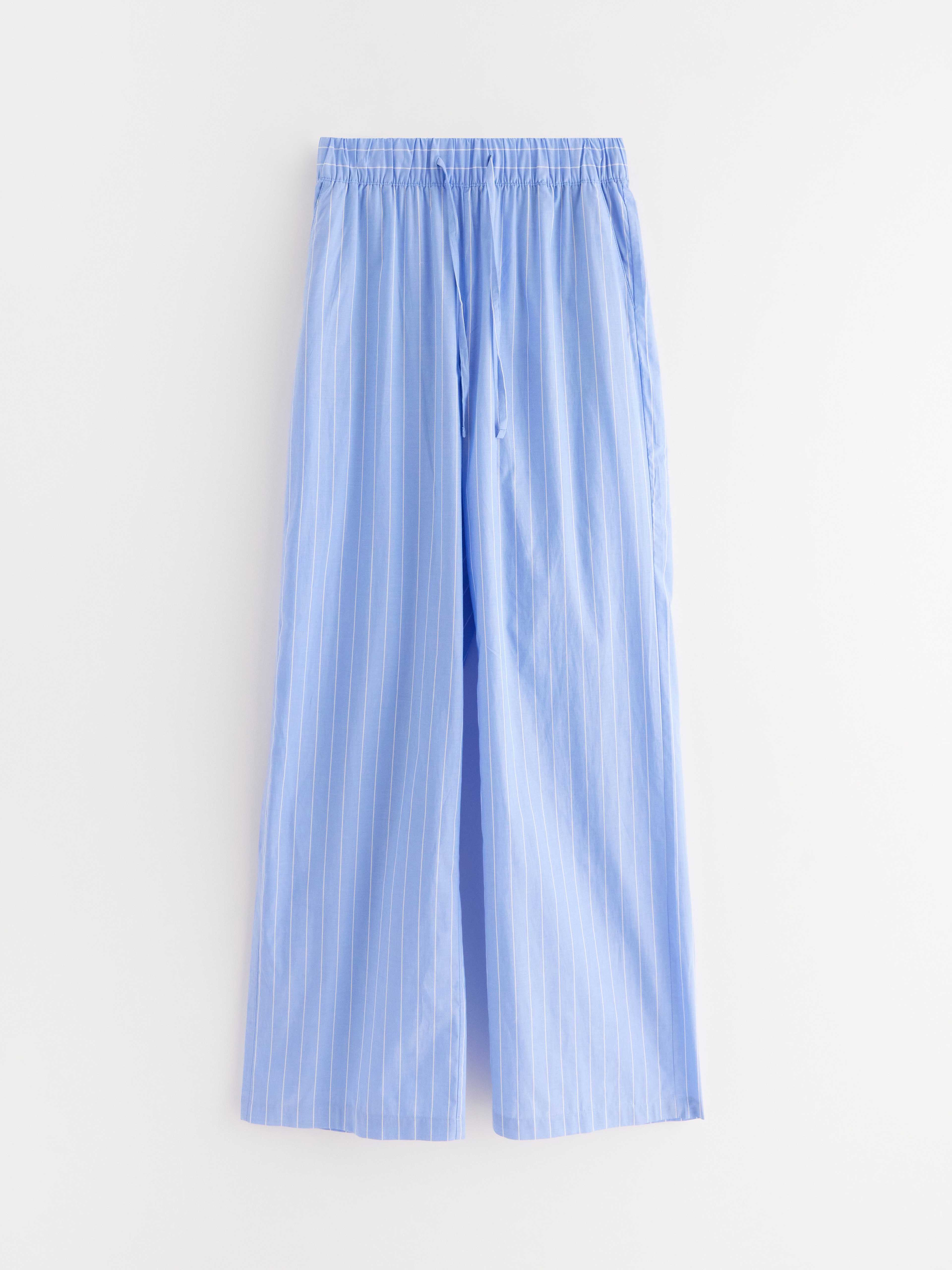 Pyjamasbyxor i poplin med extra långt ben