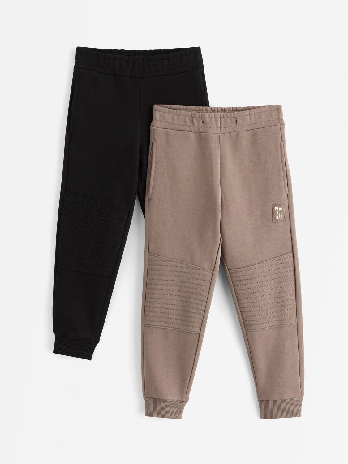 2-pack mjukisbyxor med förstärkta knän