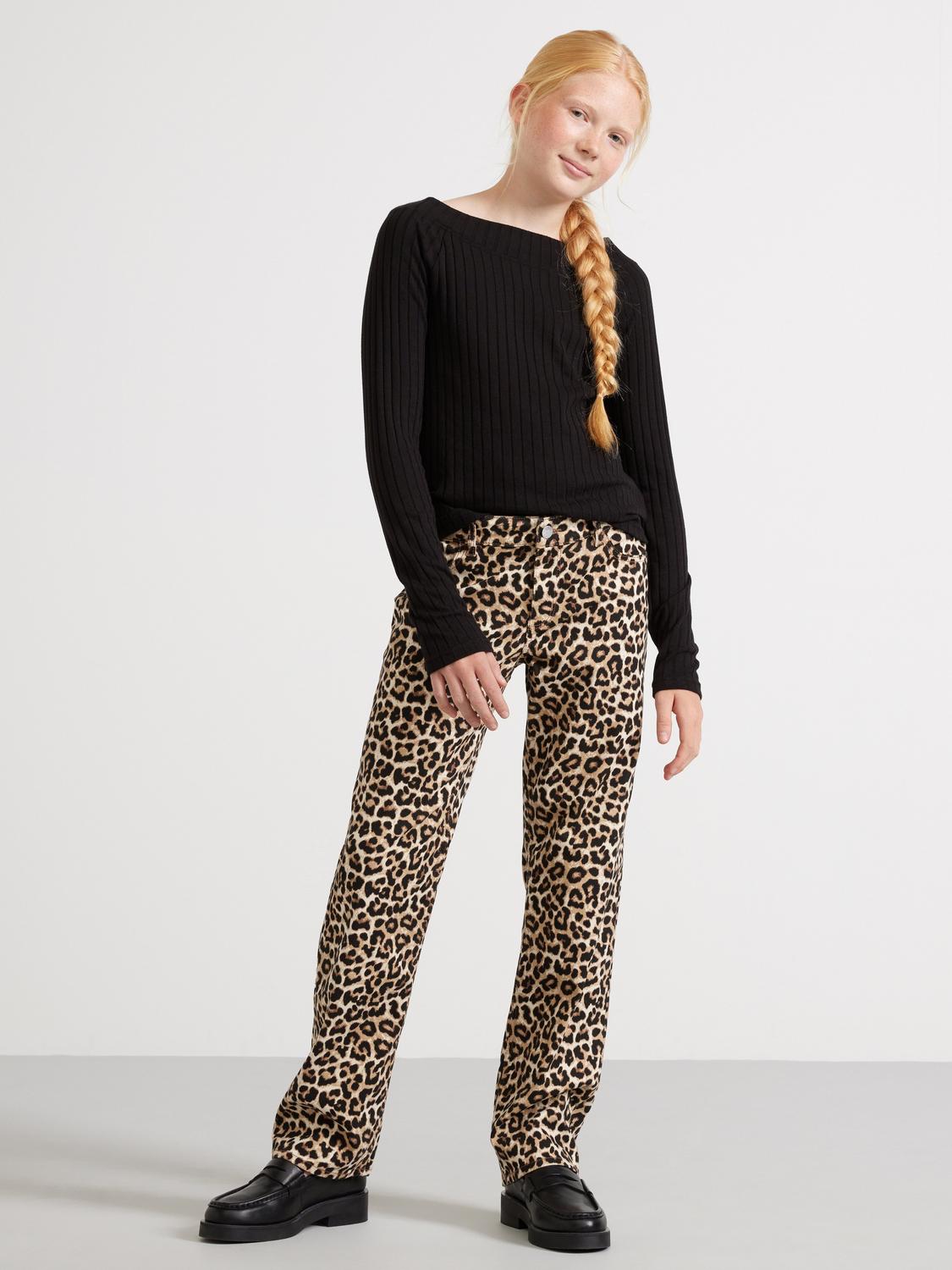 Lindex STELLA byxor med leopardmönster