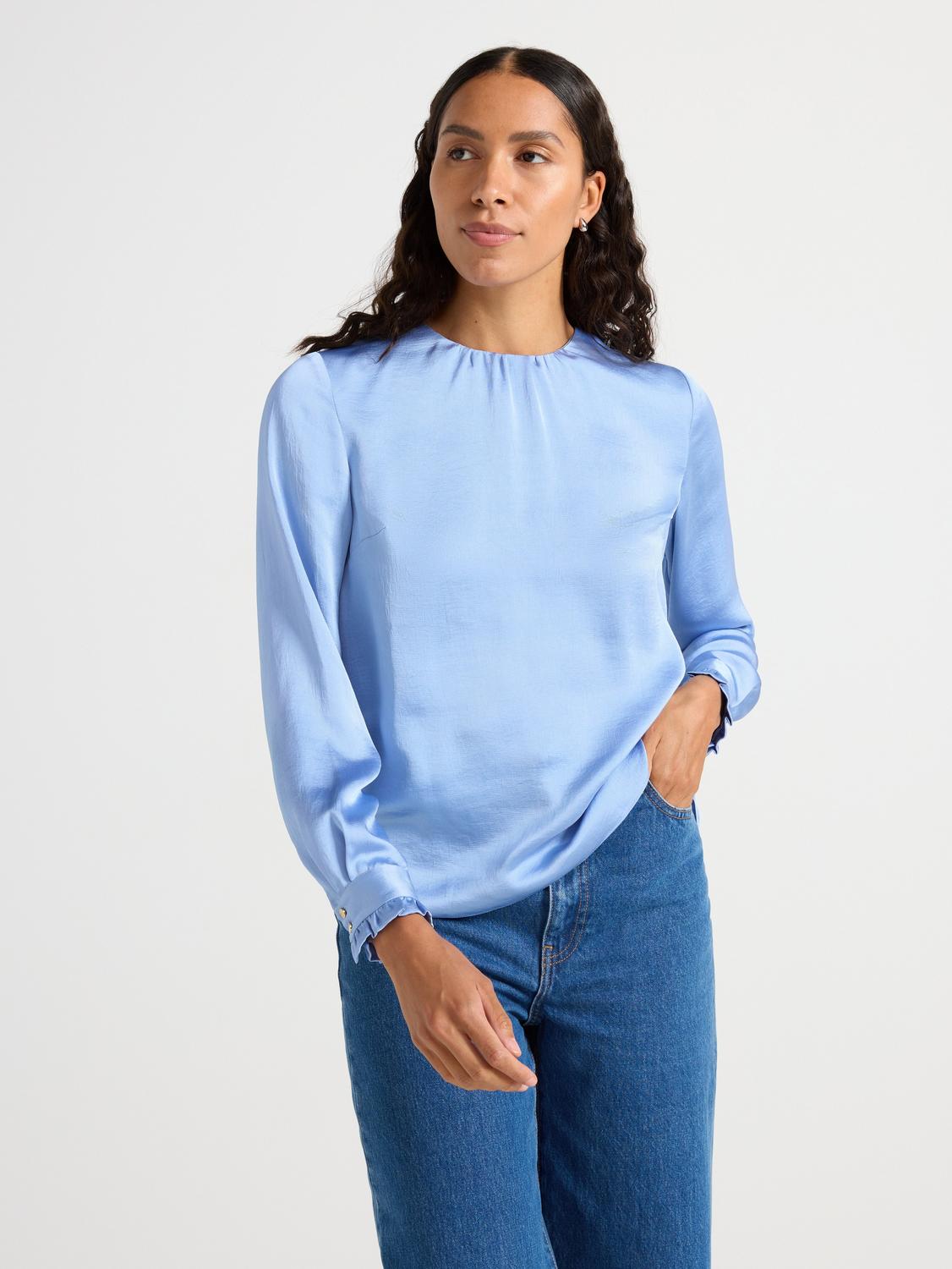 Långärmad blus i satin