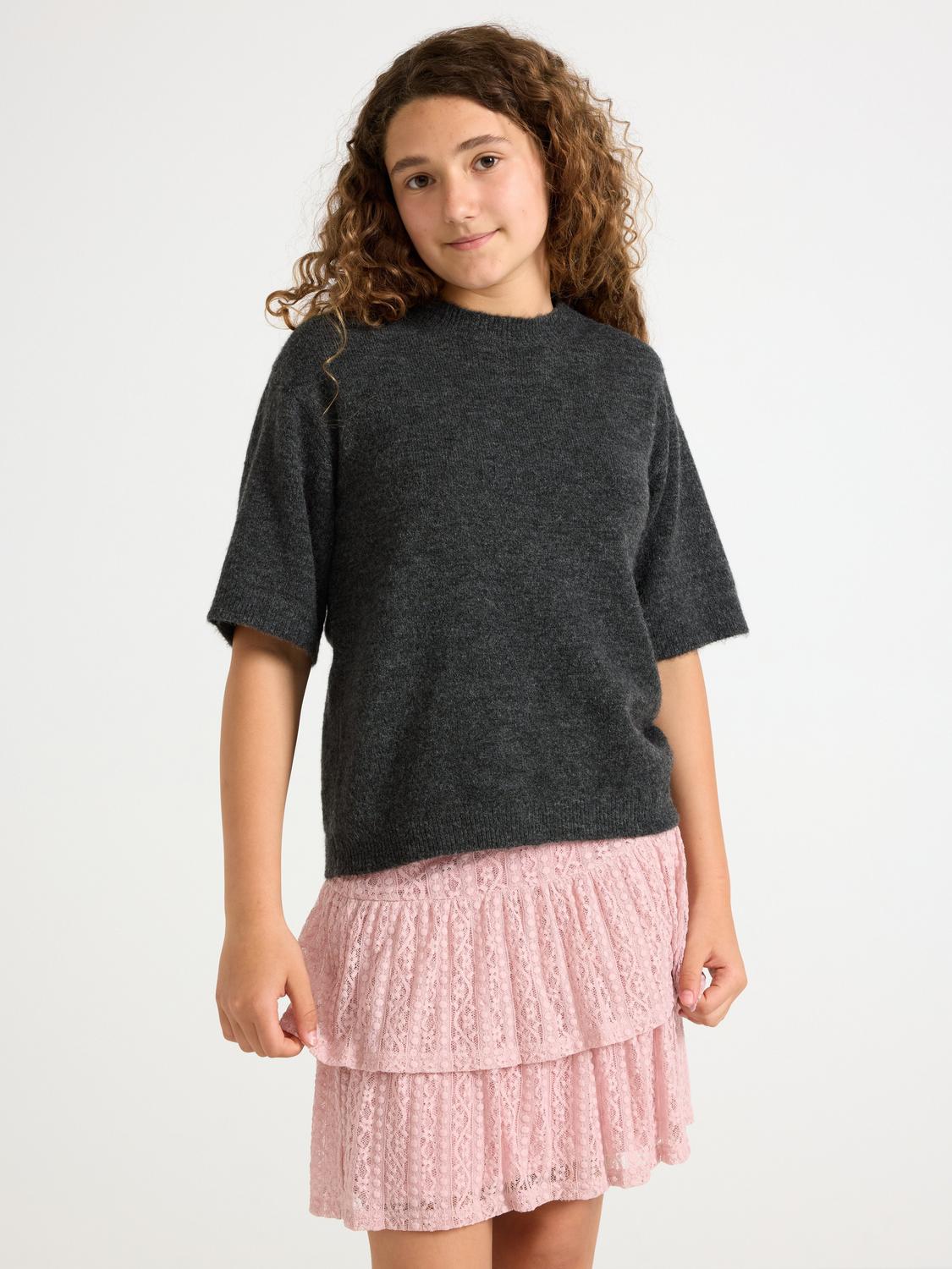 Kortärmad stickad tröja