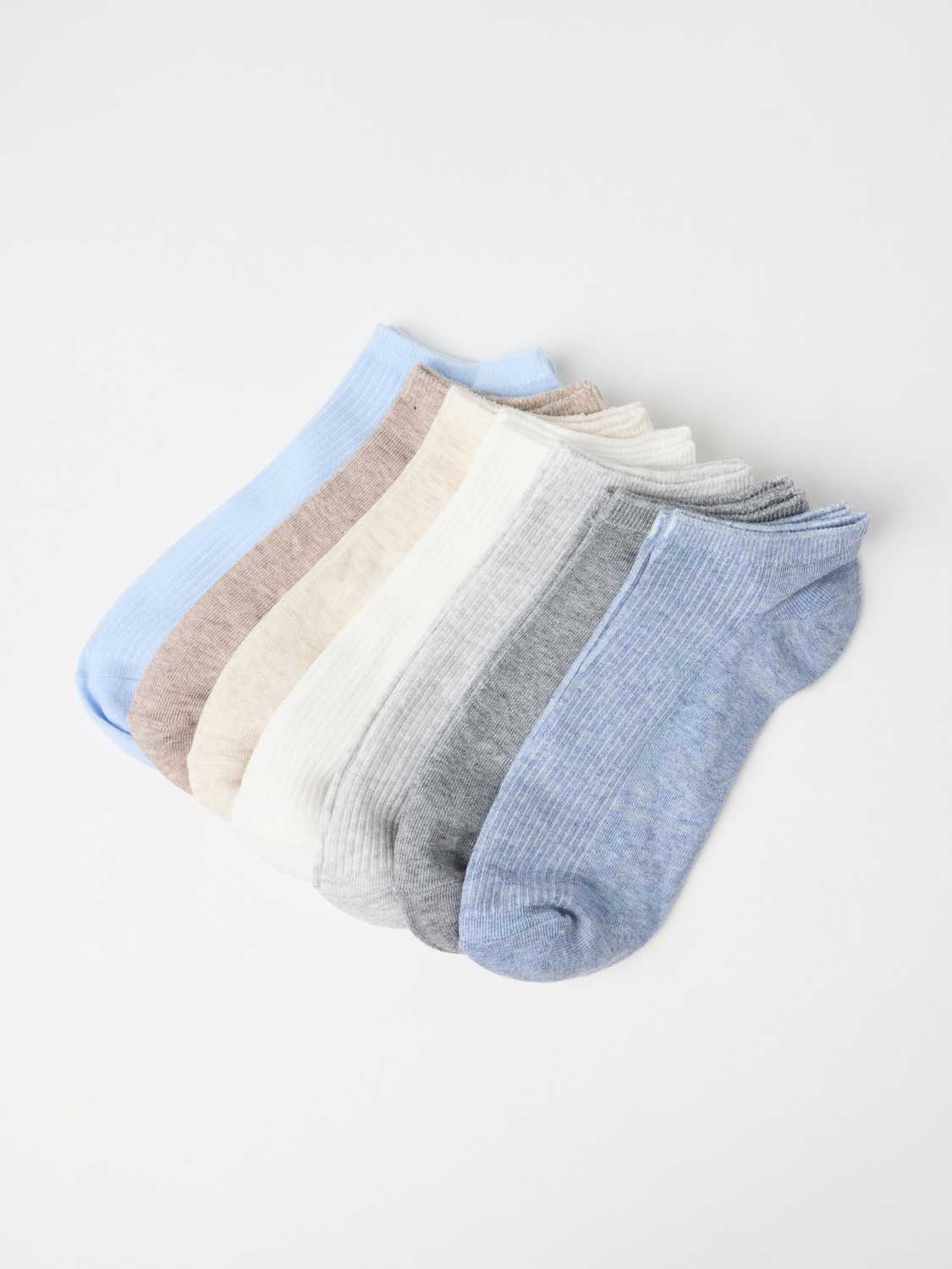 7-pack ribbade ankelstrumpor