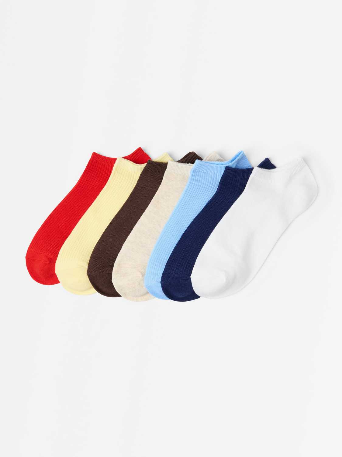 7-pack ribbade ankelstrumpor