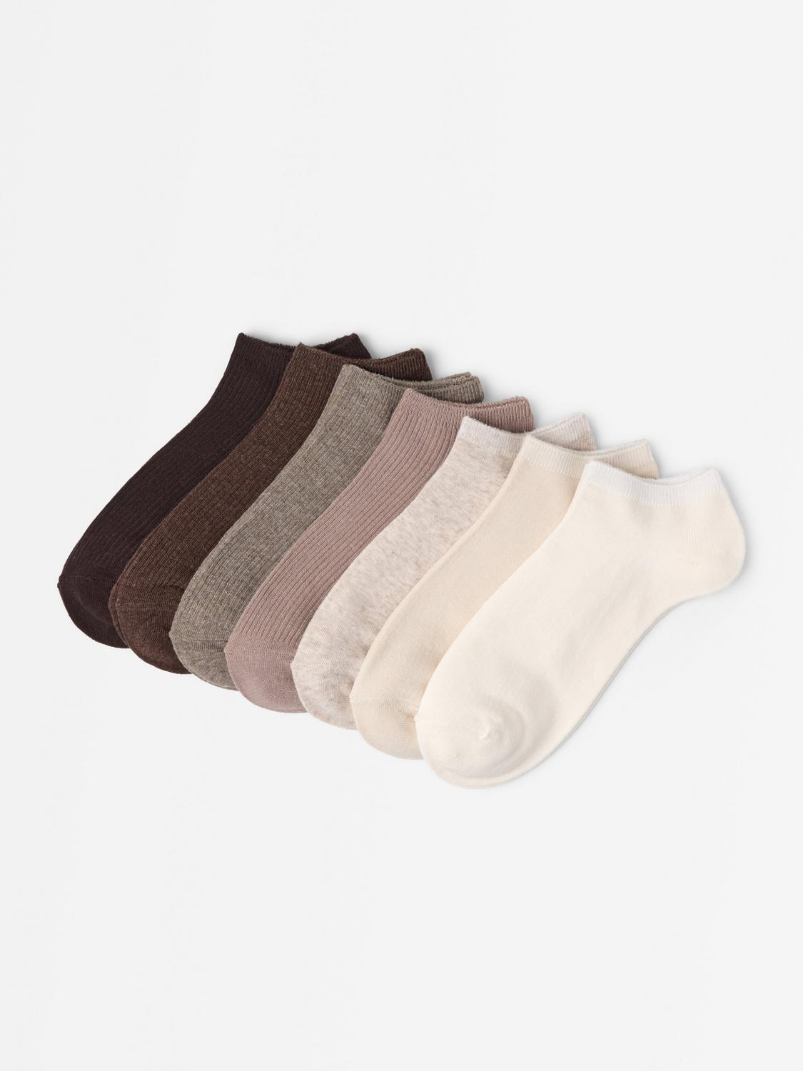 7-pack ribbade ankelstrumpor