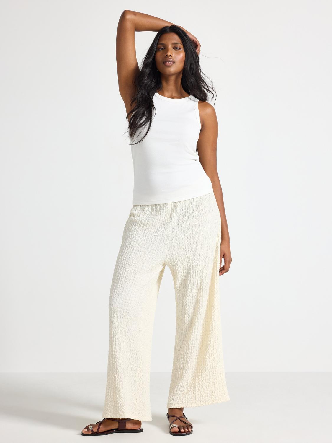 Texturerade trikåbyxor