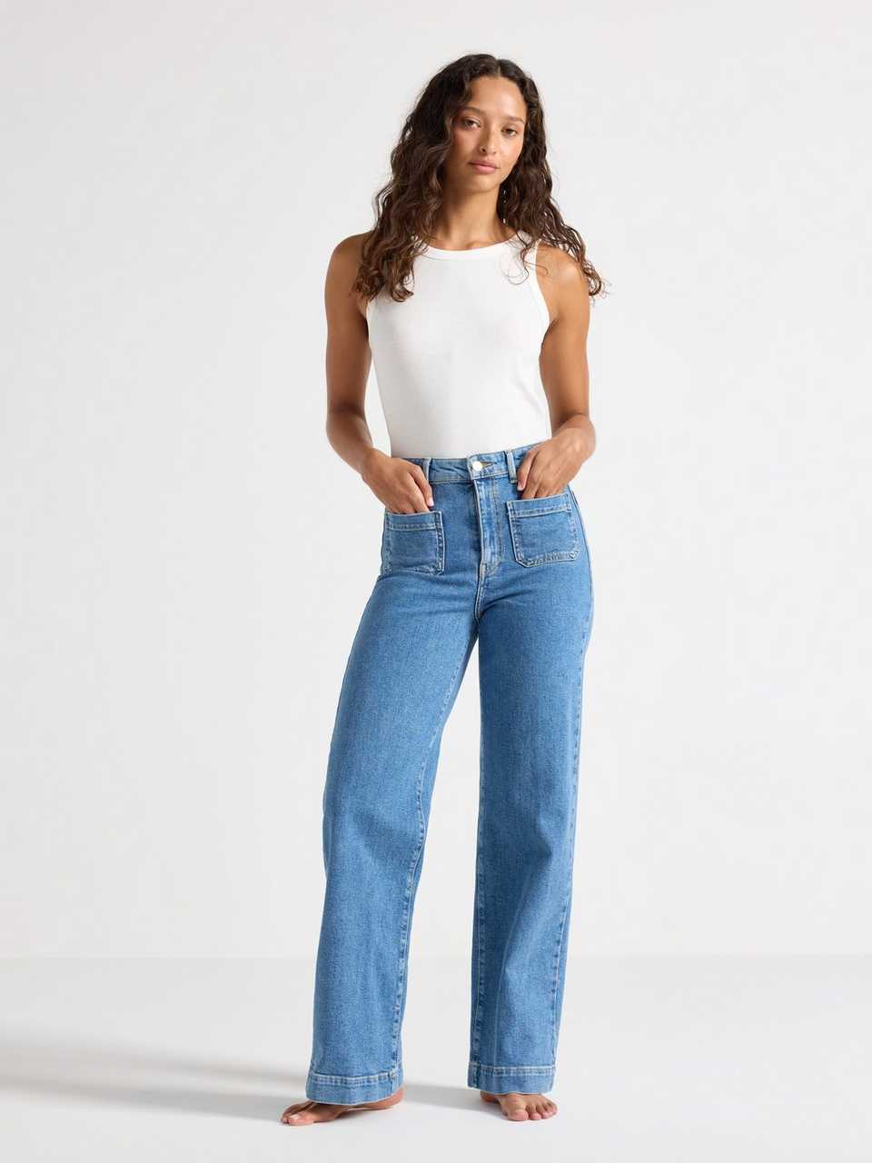 WIDE Paula jeans med hög midja
