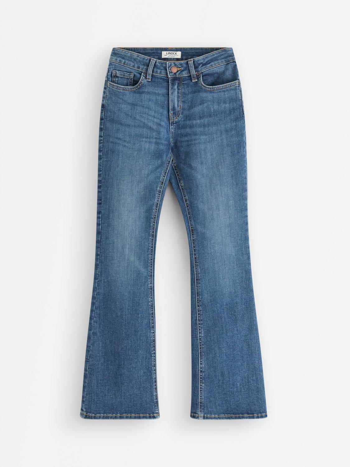 FREJA Regular flare jeans med kortare ben