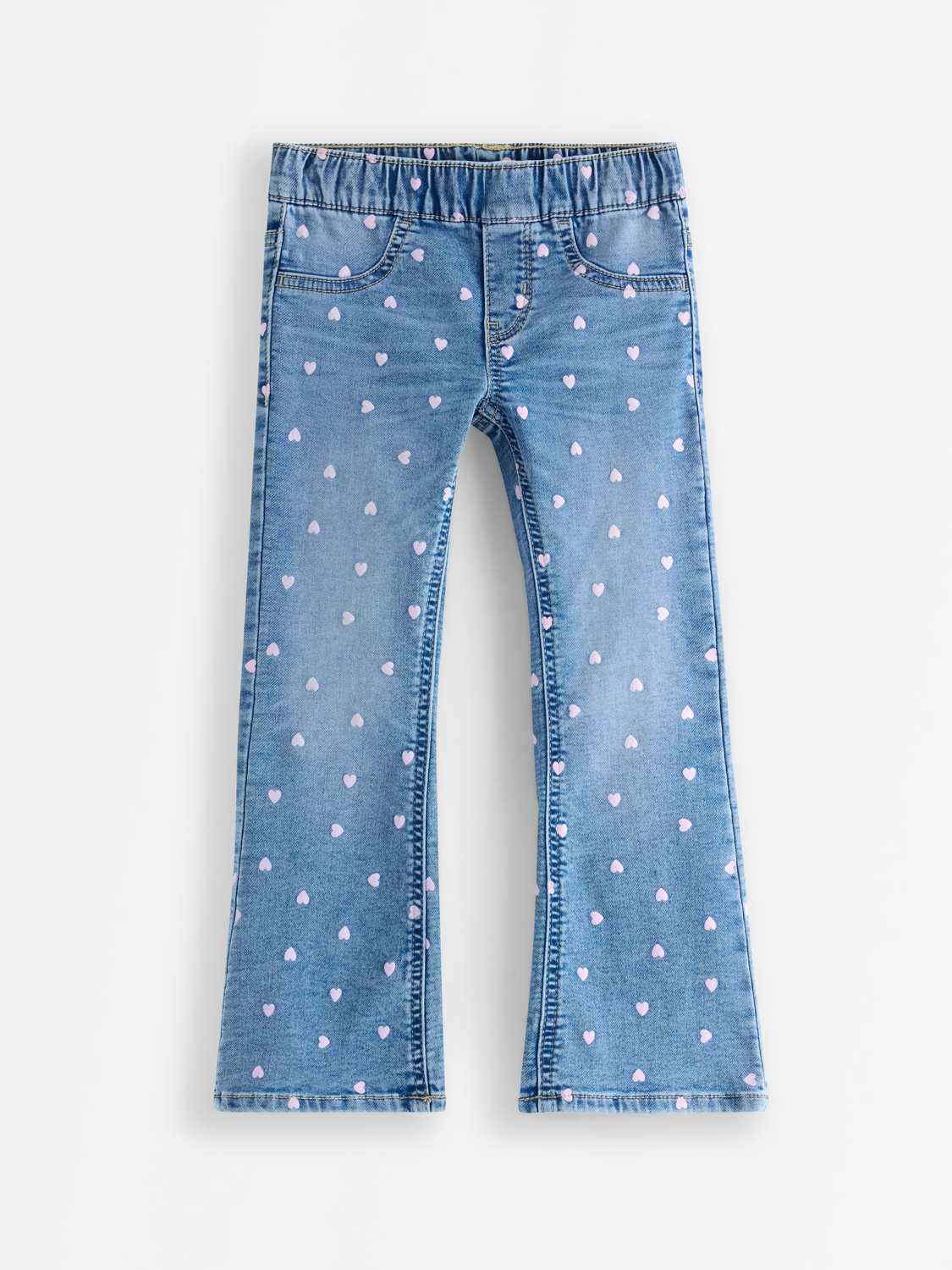 Flare Freja pull-on-jeans med hjärtan